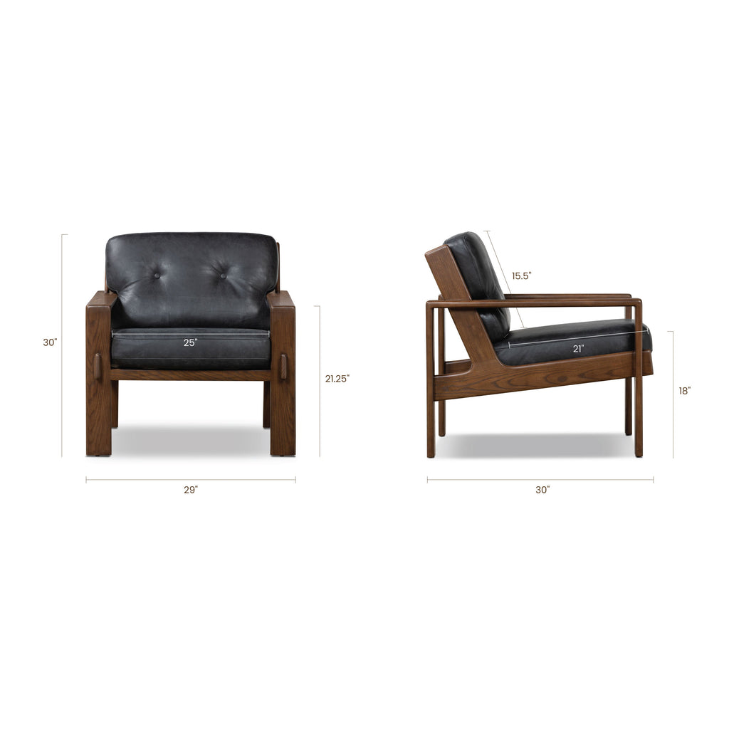 Fauteuil en cuir | Noir onyx