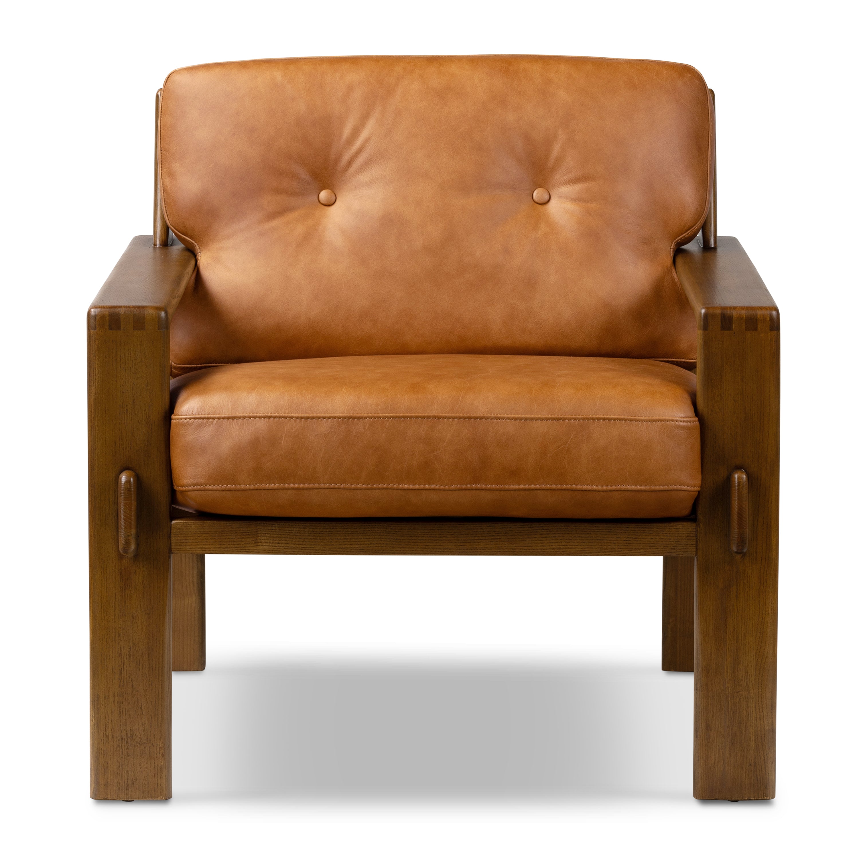 Fauteuil de salon en cuir | Cognac