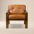 Fauteuil de salon en cuir | Cognac