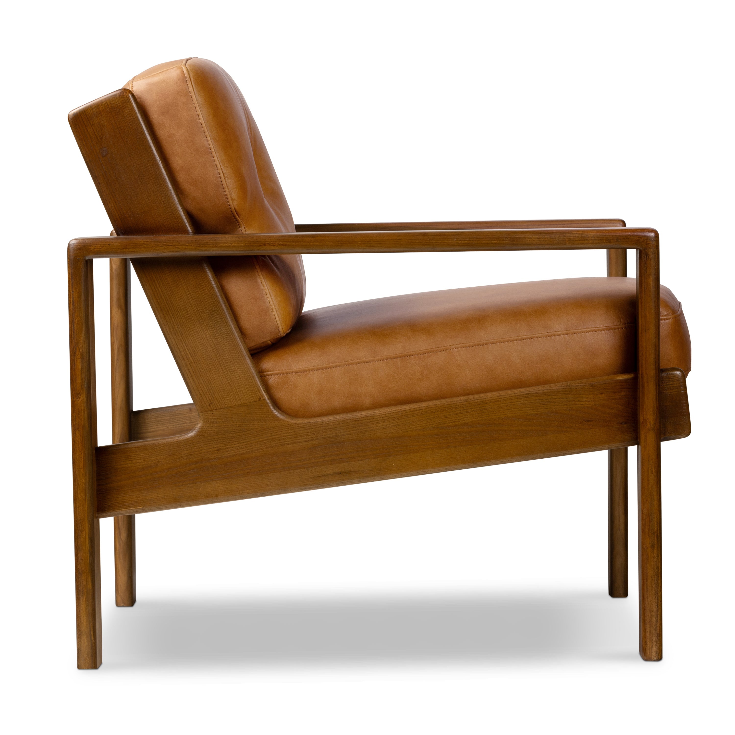Fauteuil de salon en cuir | Cognac