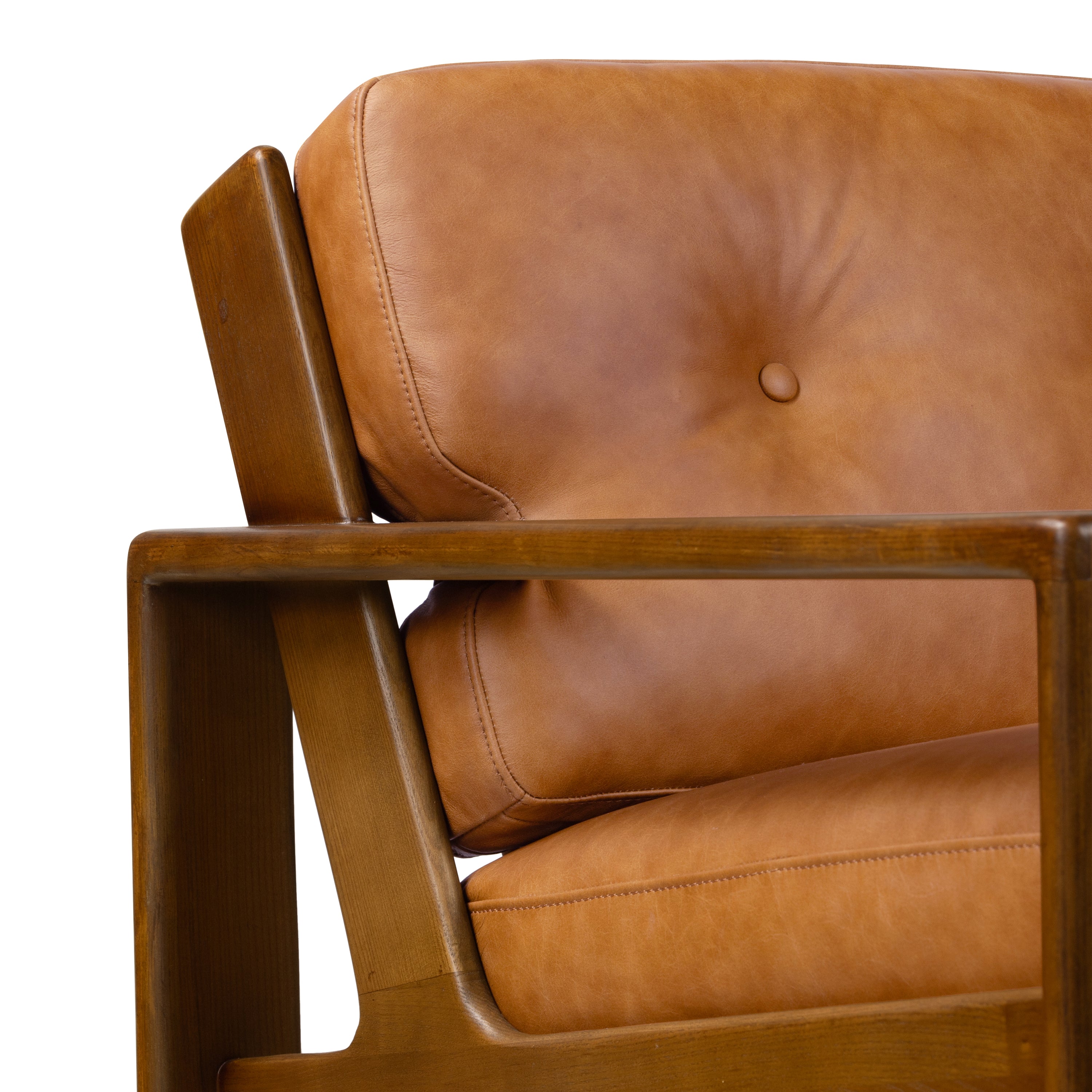 Fauteuil de salon en cuir | Cognac