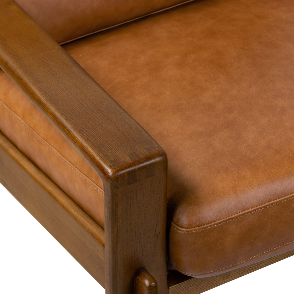 Fauteuil de salon en cuir | Cognac