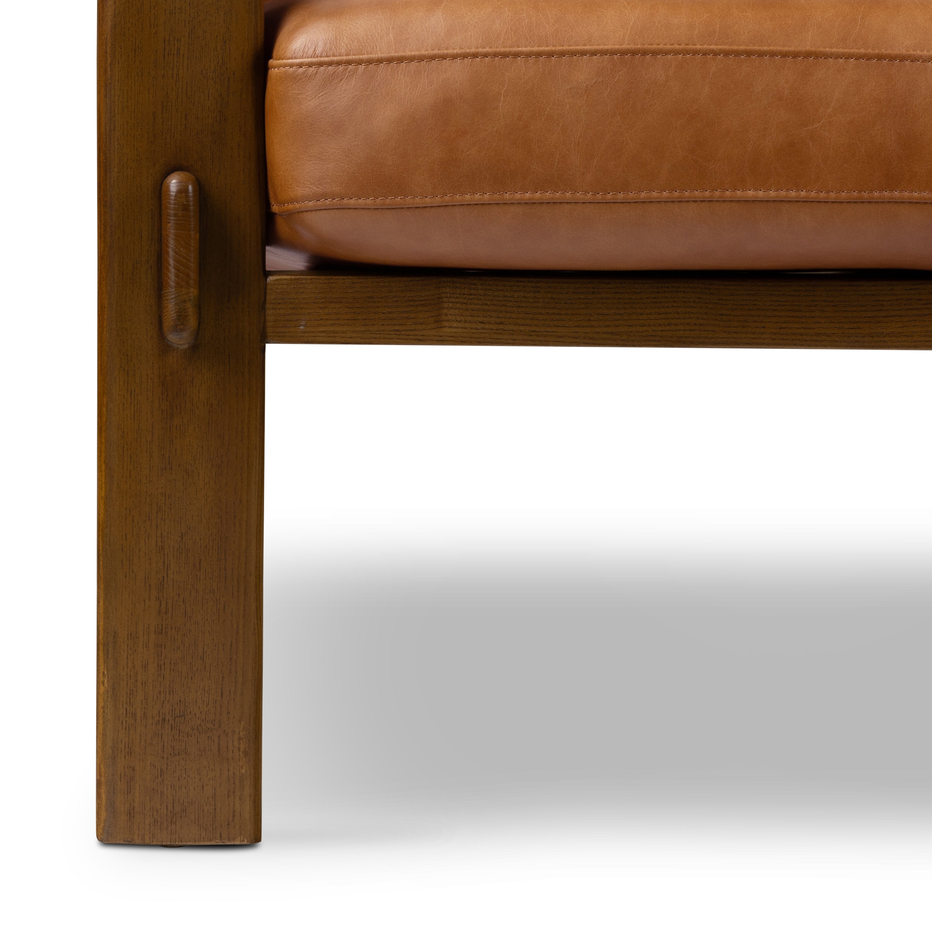 Fauteuil de salon en cuir | Cognac