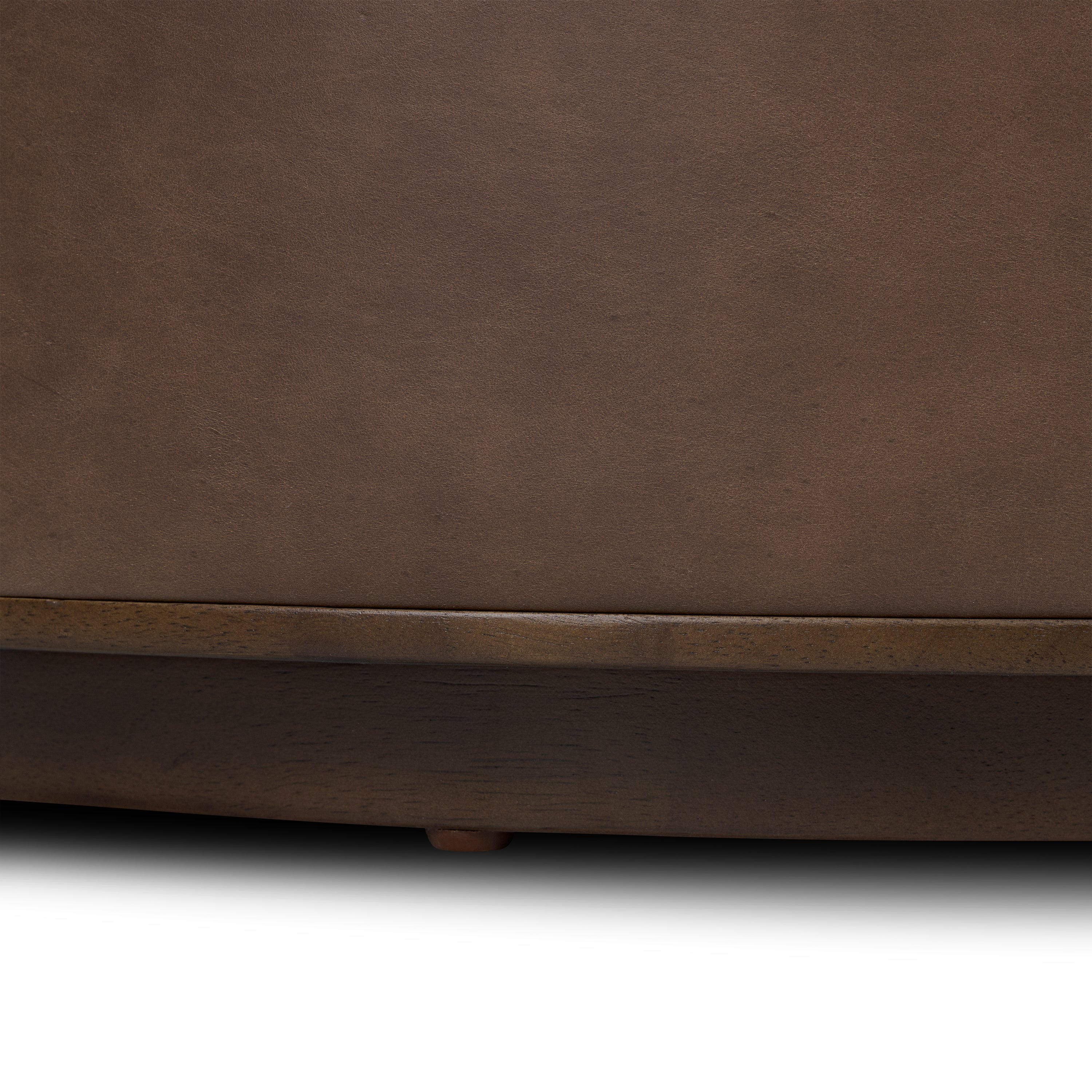 Pouf de rangement en cuir | Marron cacao