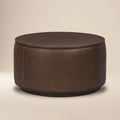 Pouf de rangement en cuir | Marron cacao