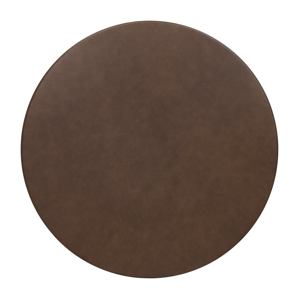 Pouf de rangement en cuir | Marron cacao