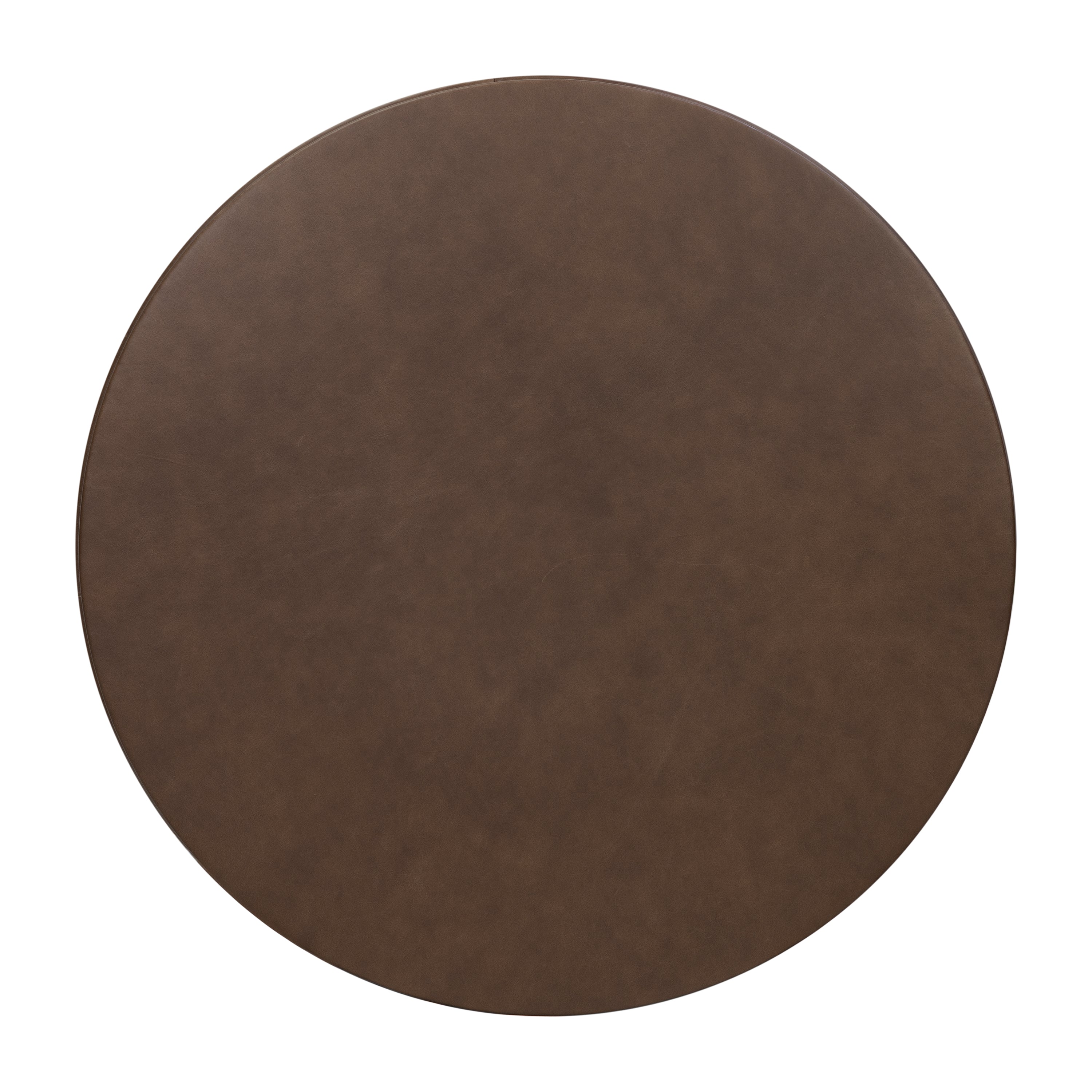 Pouf de rangement en cuir | Marron cacao