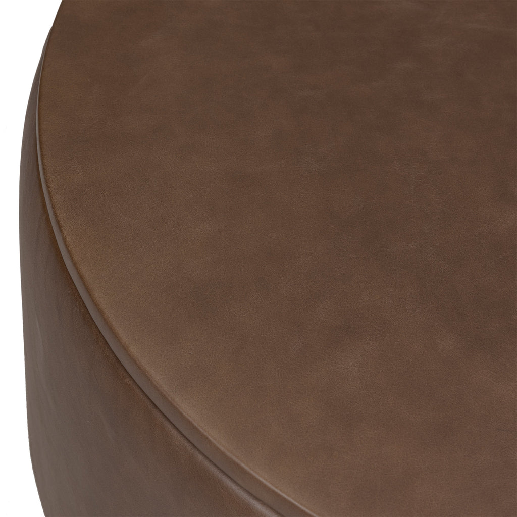 Pouf de rangement en cuir | Marron cacao