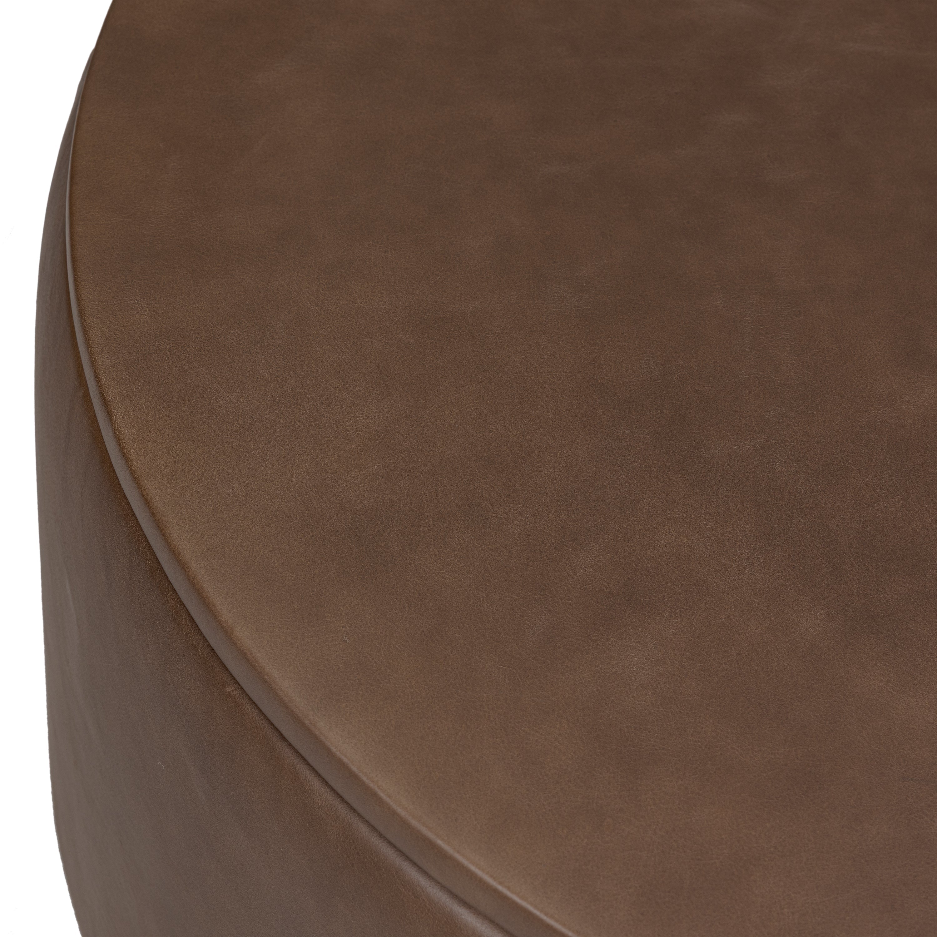 Pouf de rangement en cuir | Marron cacao