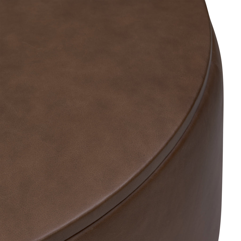 Pouf de rangement en cuir | Marron cacao