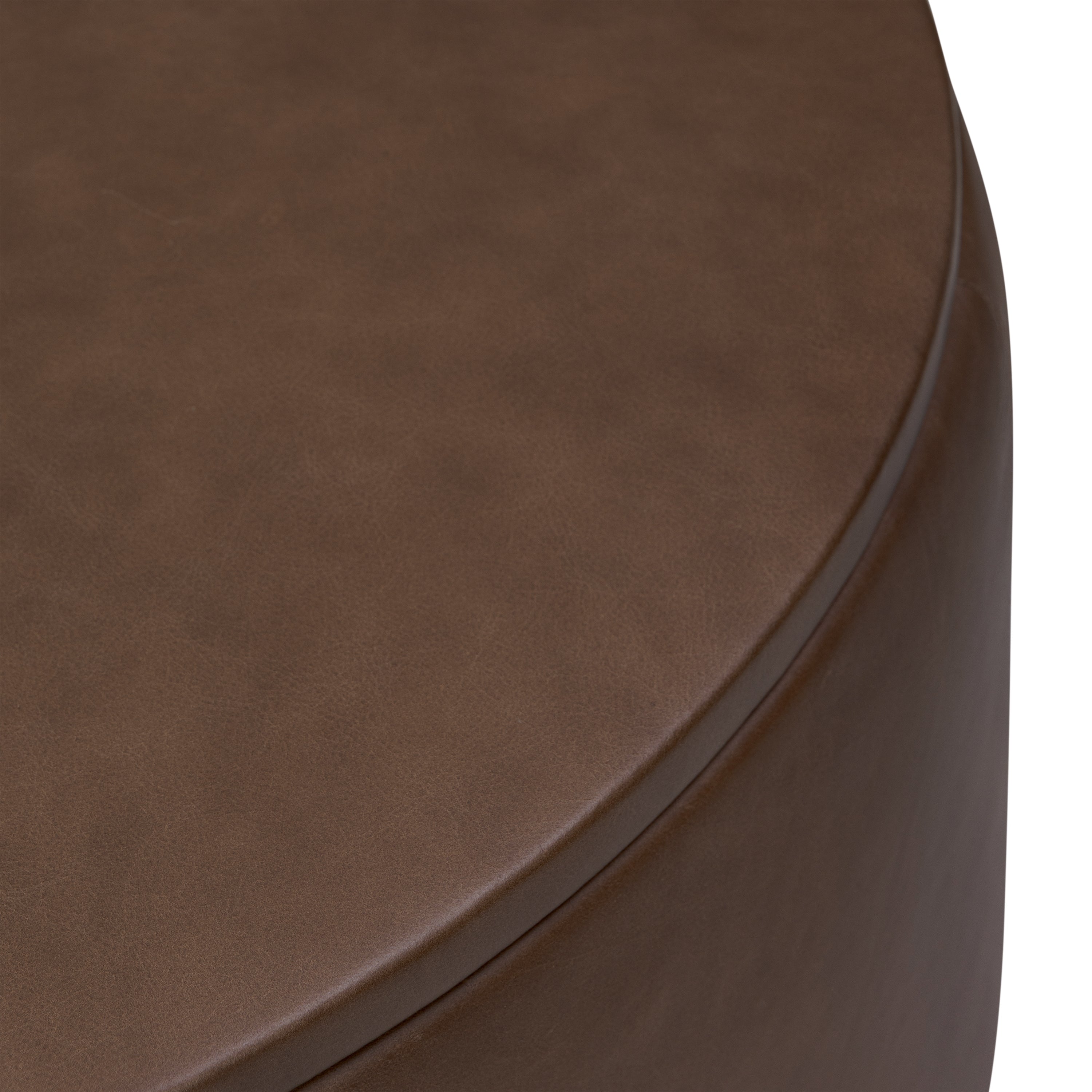 Pouf de rangement en cuir | Marron cacao