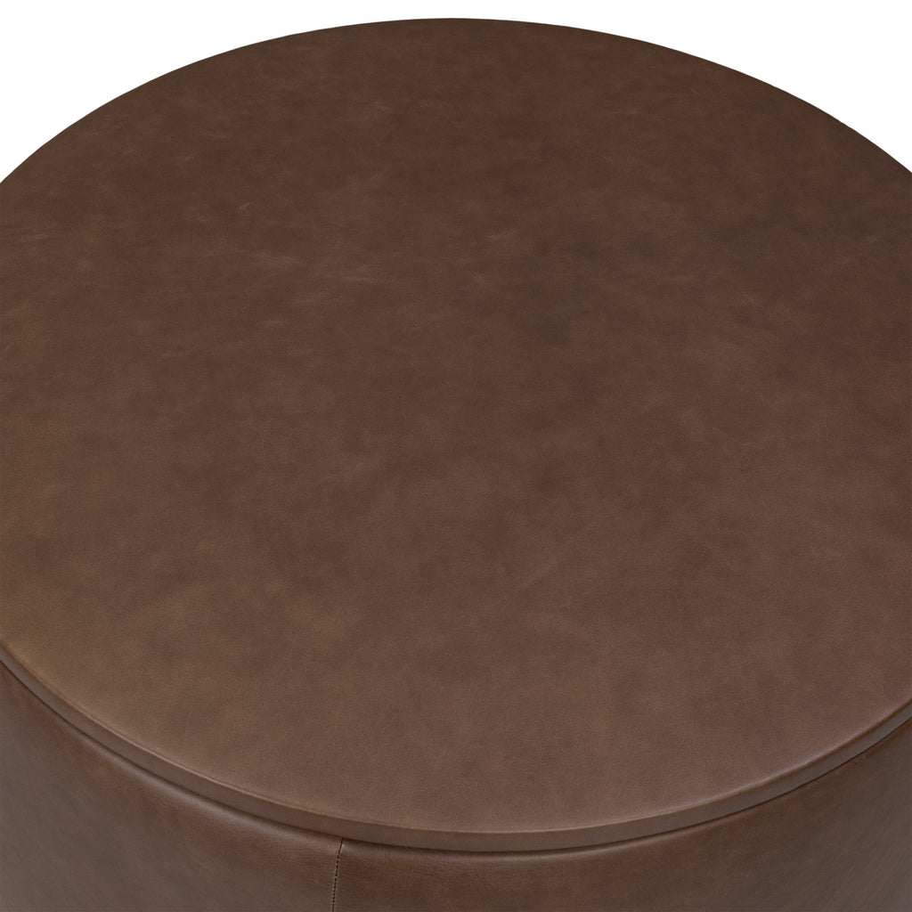 Pouf de rangement en cuir | Marron cacao