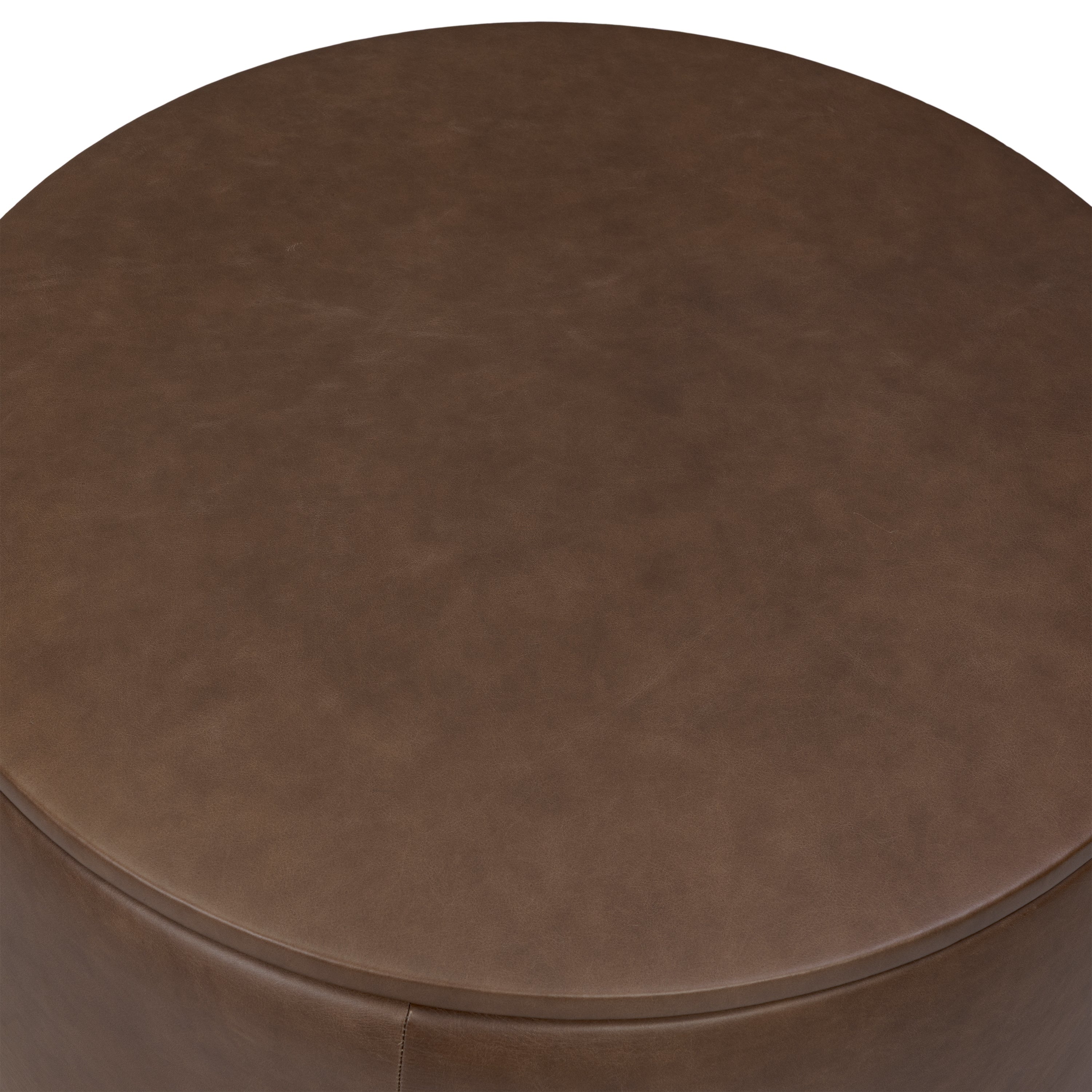 Pouf de rangement en cuir | Marron cacao
