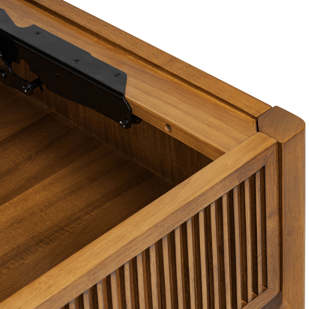 Table basse de rangement relevable | Marron clair