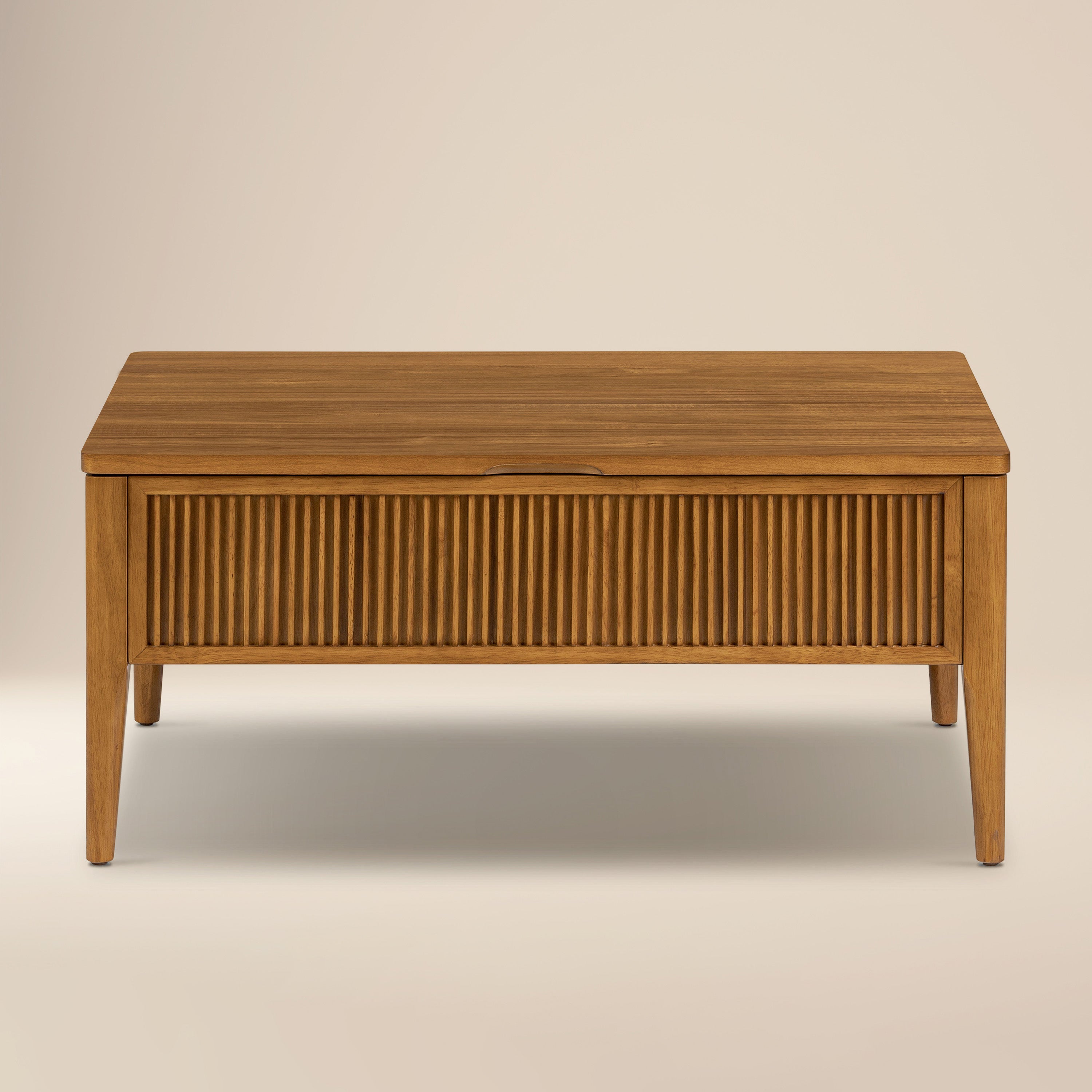 Table basse de rangement relevable | Marron clair