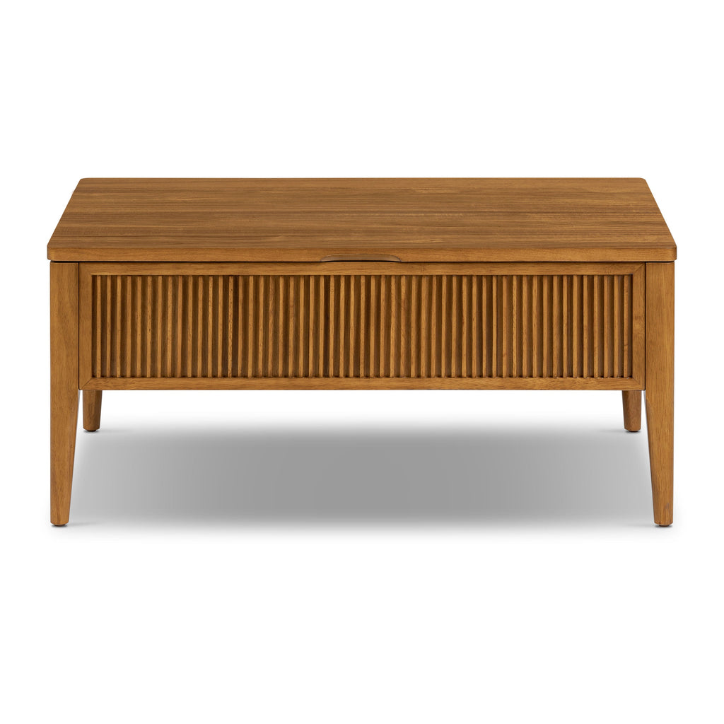 Table basse de rangement relevable | Marron clair