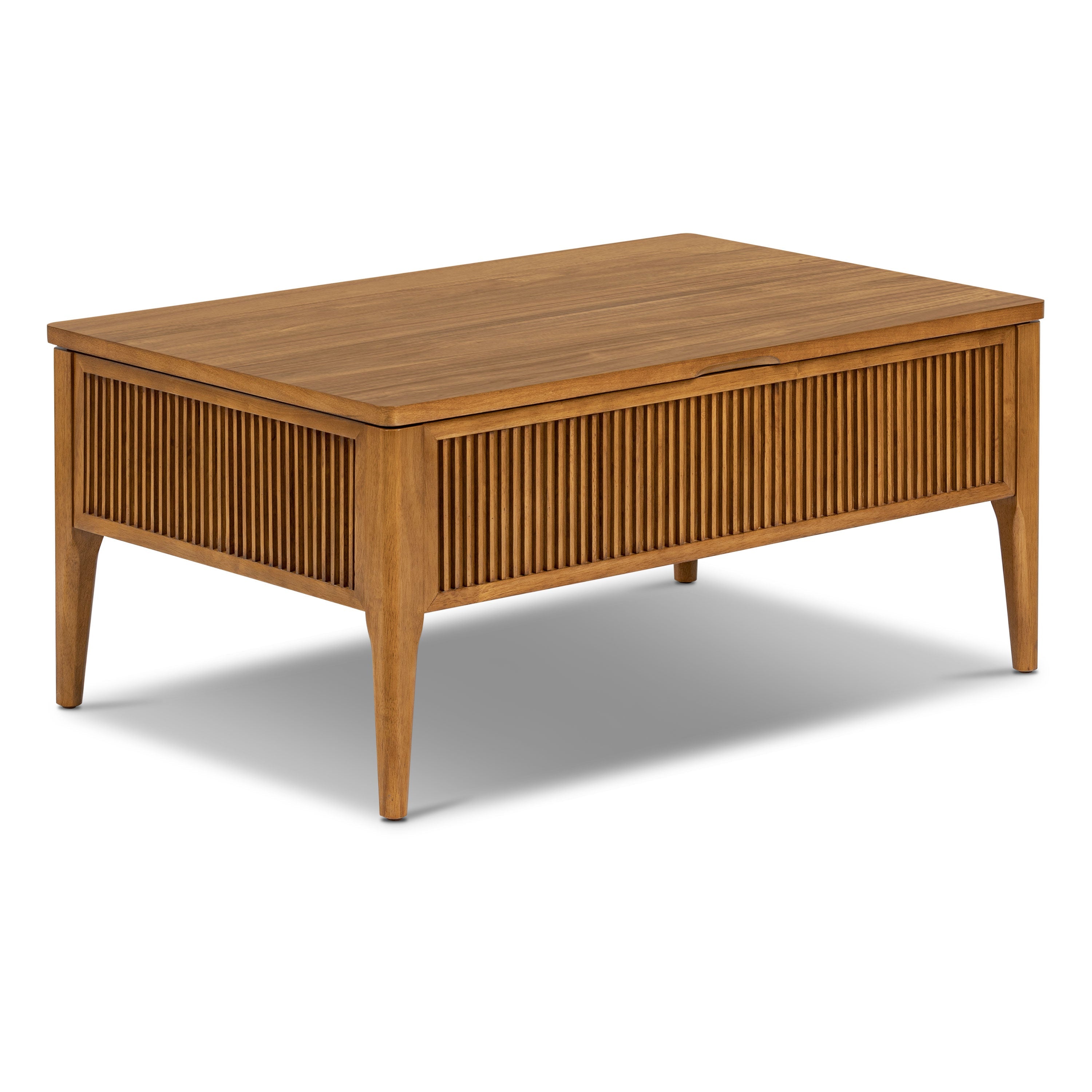 Table basse de rangement relevable | Marron clair