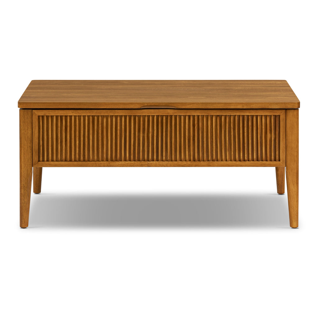 Table basse de rangement relevable | Marron clair