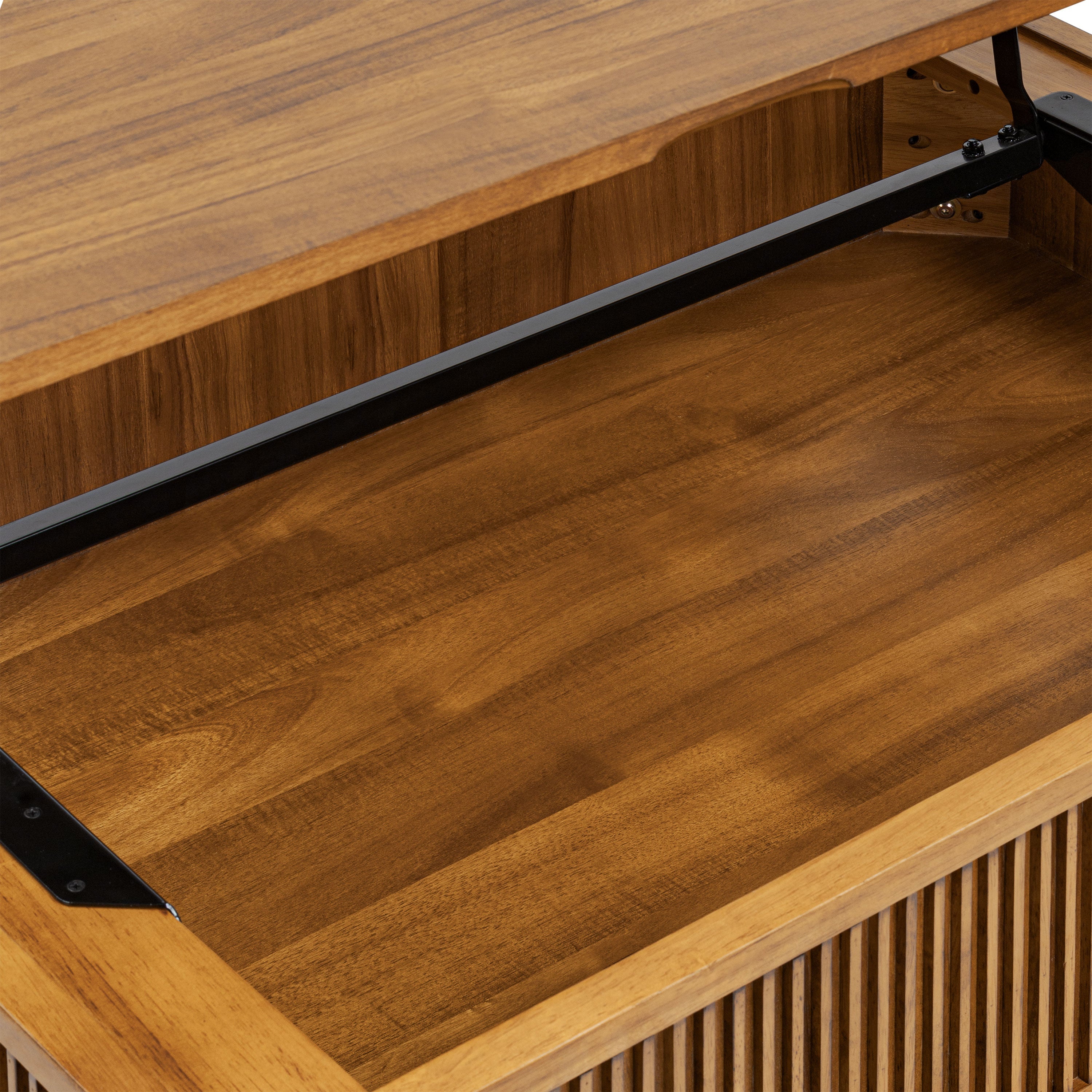 Table basse de rangement relevable | Marron clair