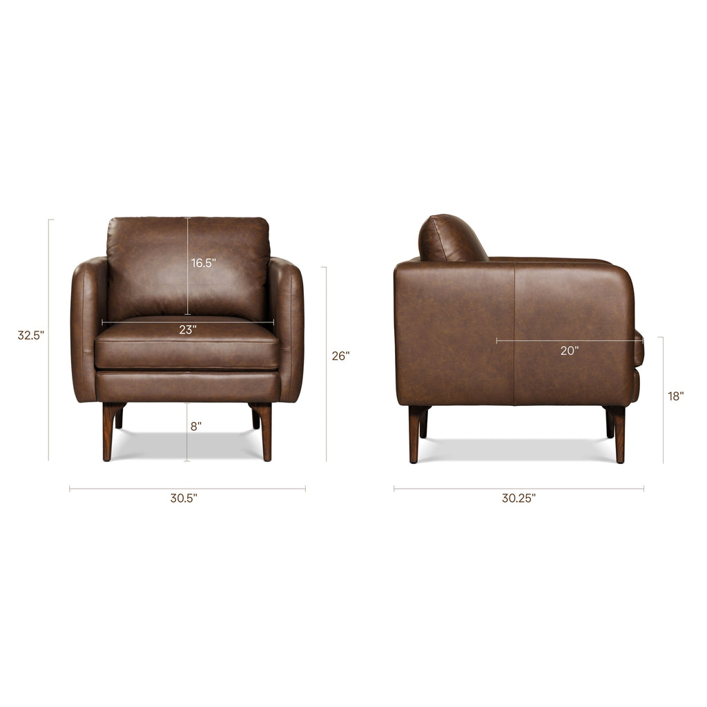 Fauteuil en cuir | Marron Bridle