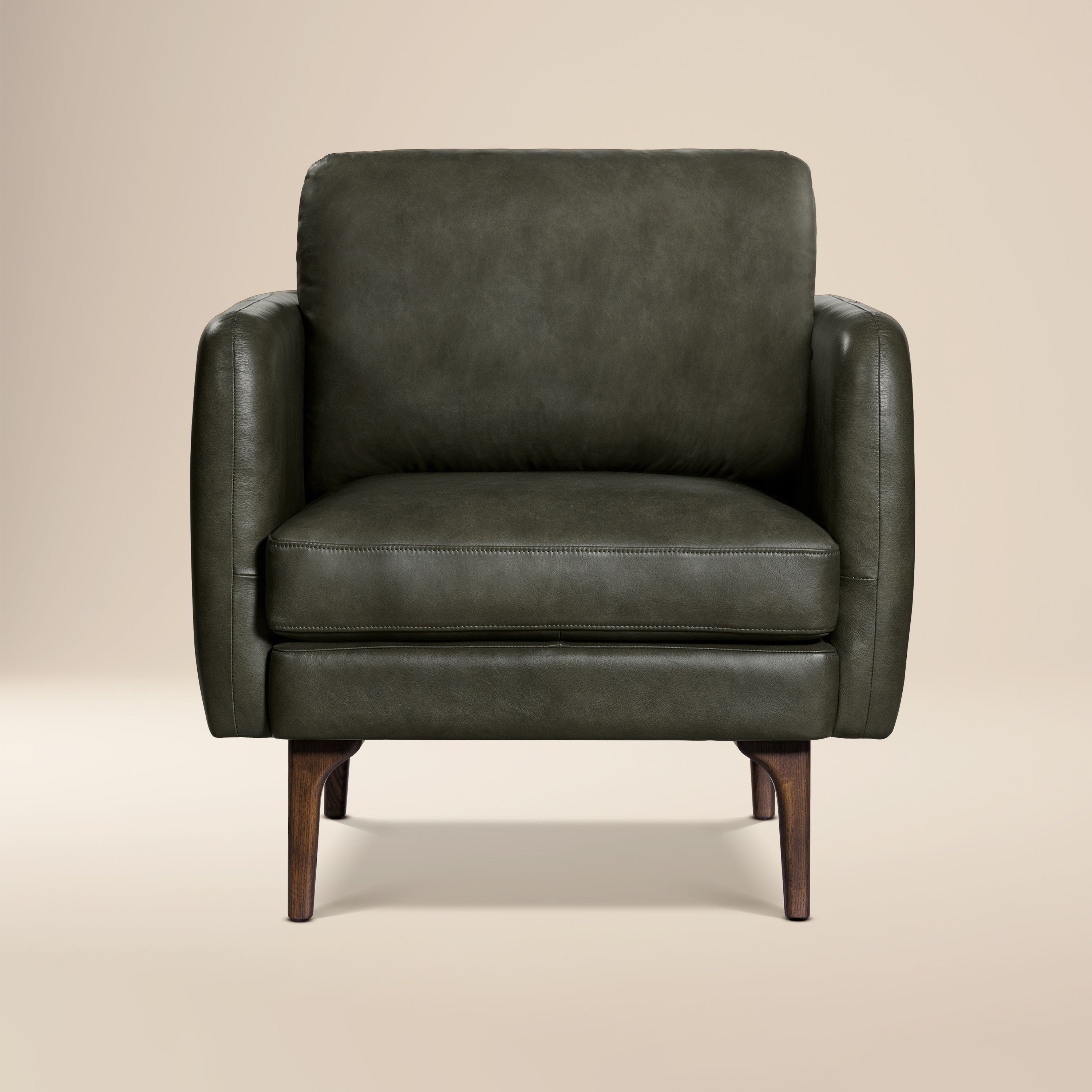 Fauteuil en cuir | Vert olivine