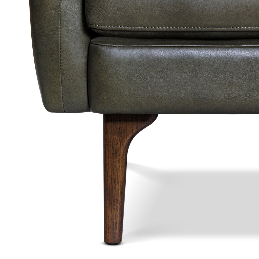 Fauteuil en cuir | Vert olivine