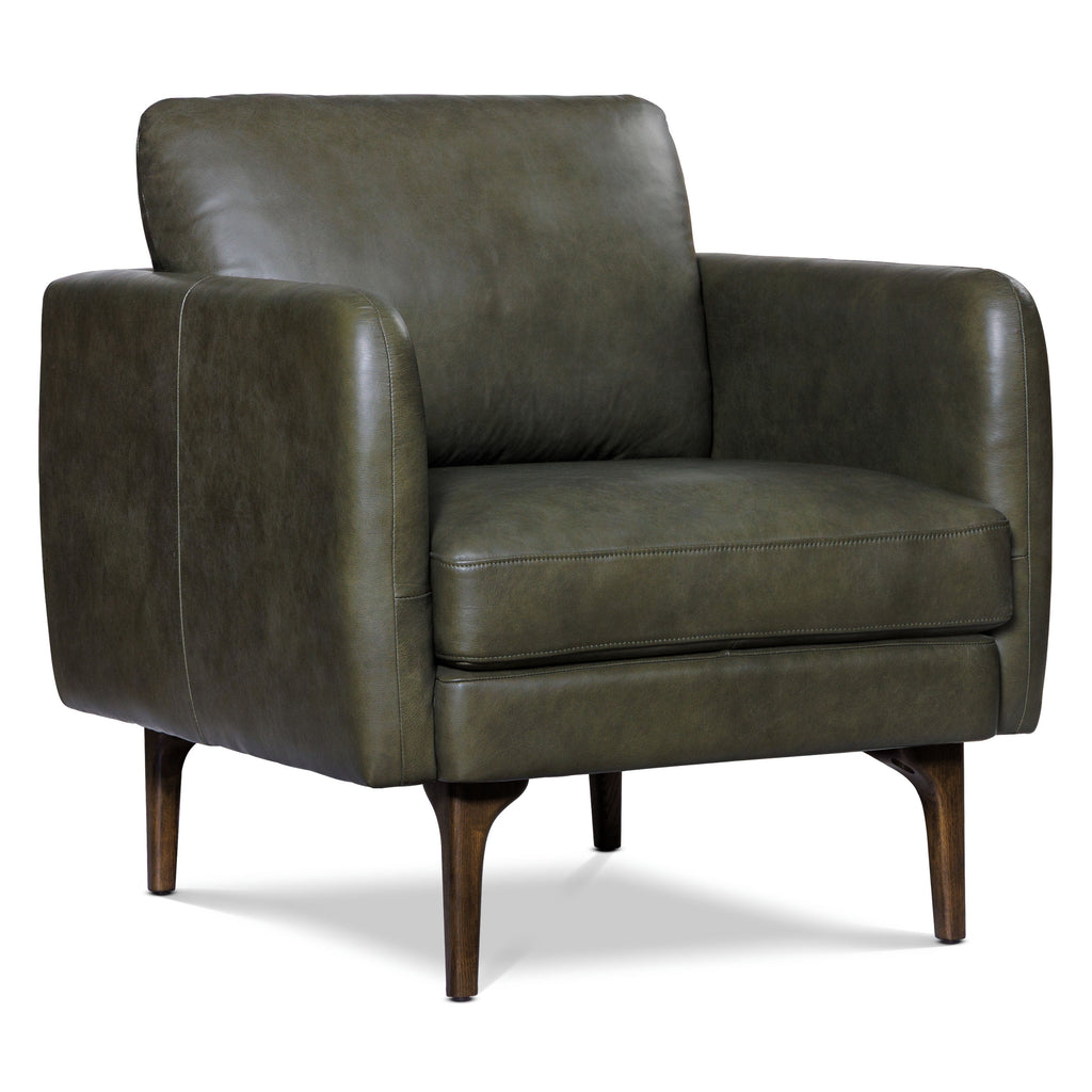 Fauteuil en cuir | Vert olivine