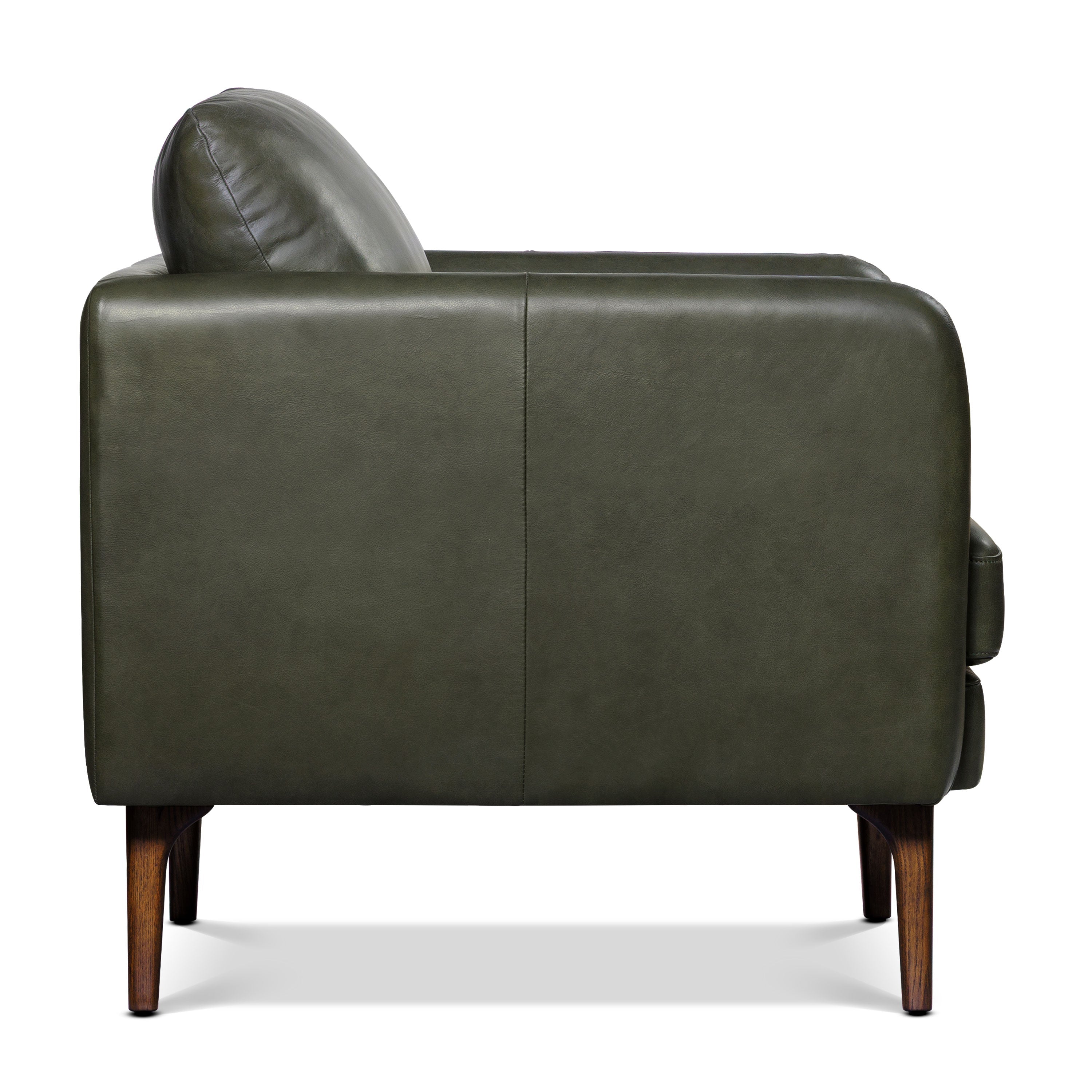 Fauteuil en cuir | Vert olivine