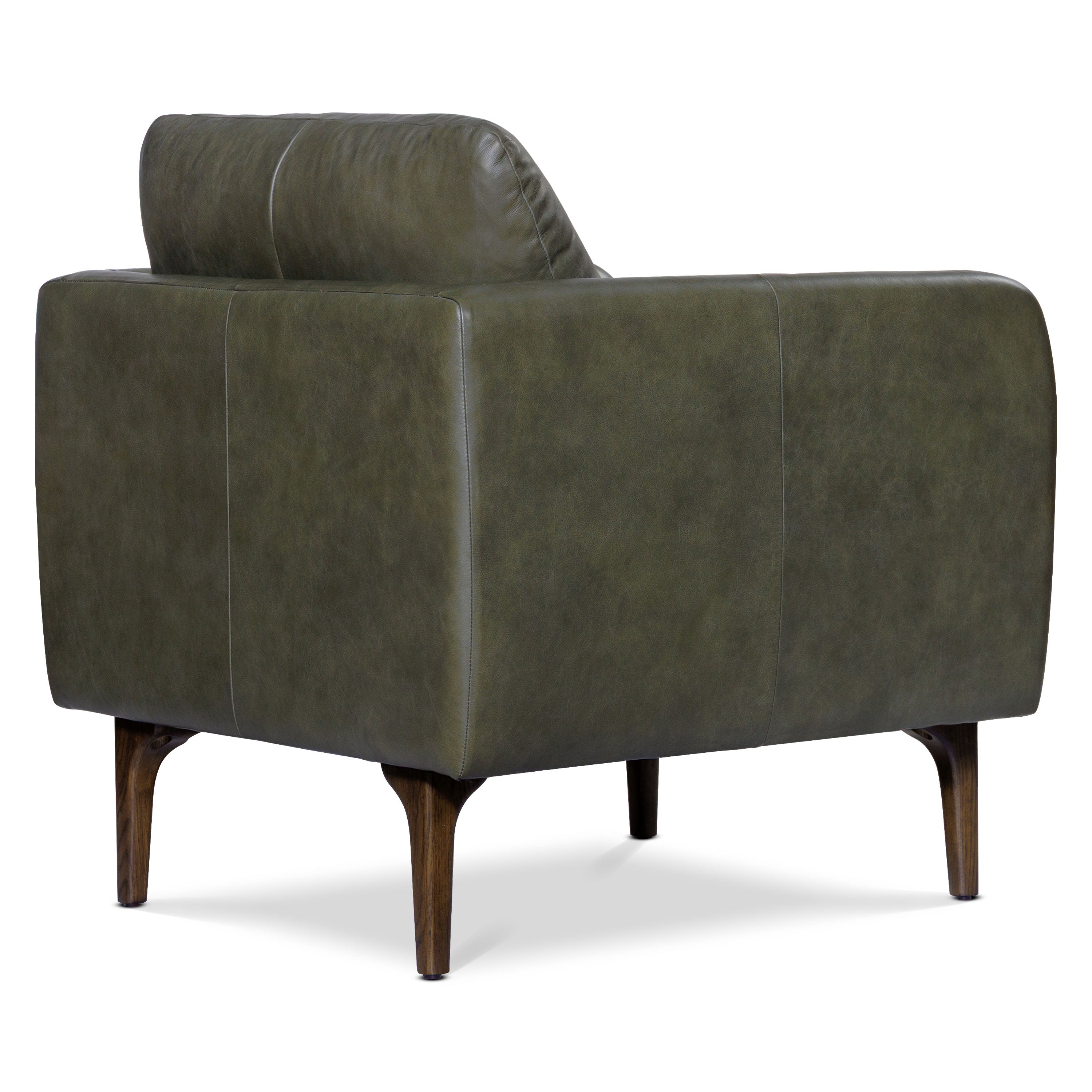 Fauteuil en cuir | Vert olivine