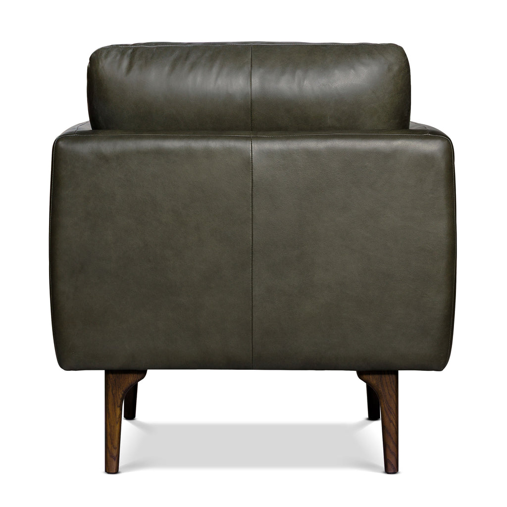 Fauteuil en cuir | Vert olivine