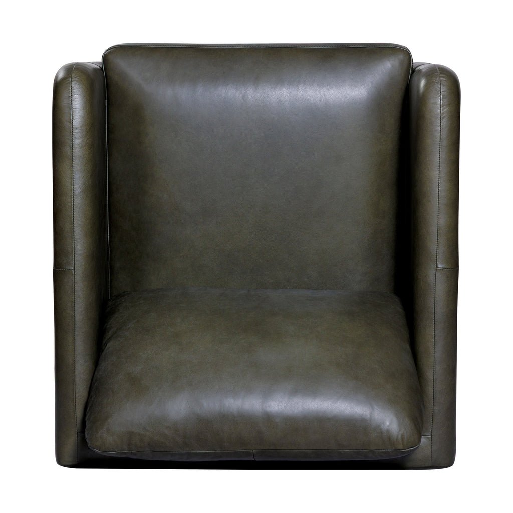 Fauteuil en cuir | Vert olivine