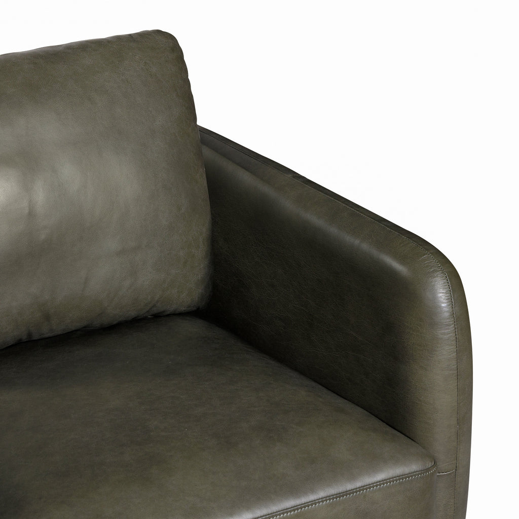 Fauteuil en cuir | Vert olivine