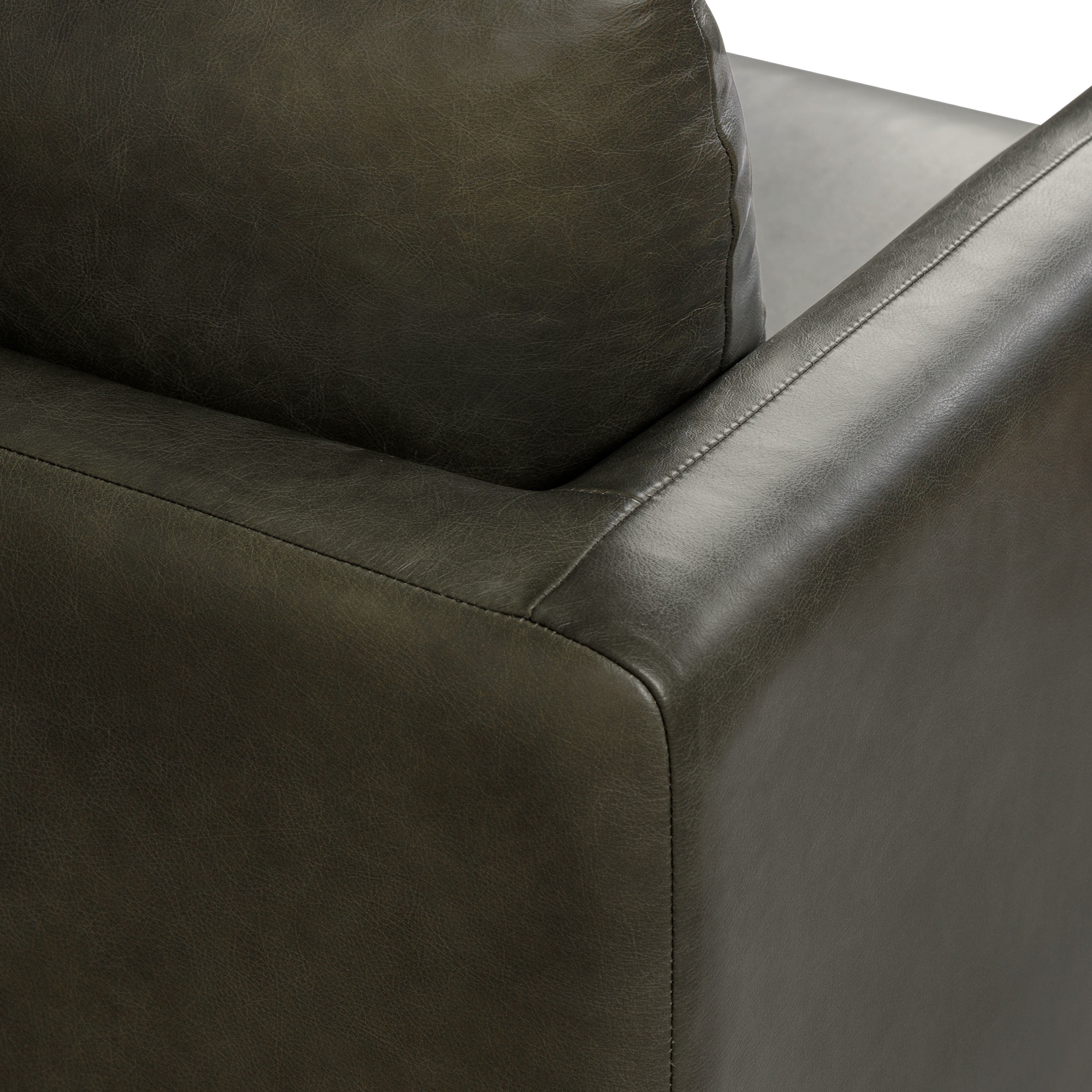Fauteuil en cuir | Vert olivine