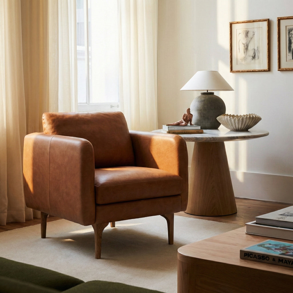 Fauteuil en cuir | Tan Sellier