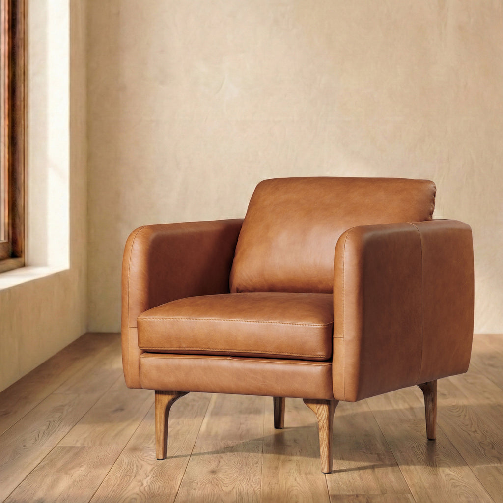 Fauteuil en cuir | Tan Sellier
