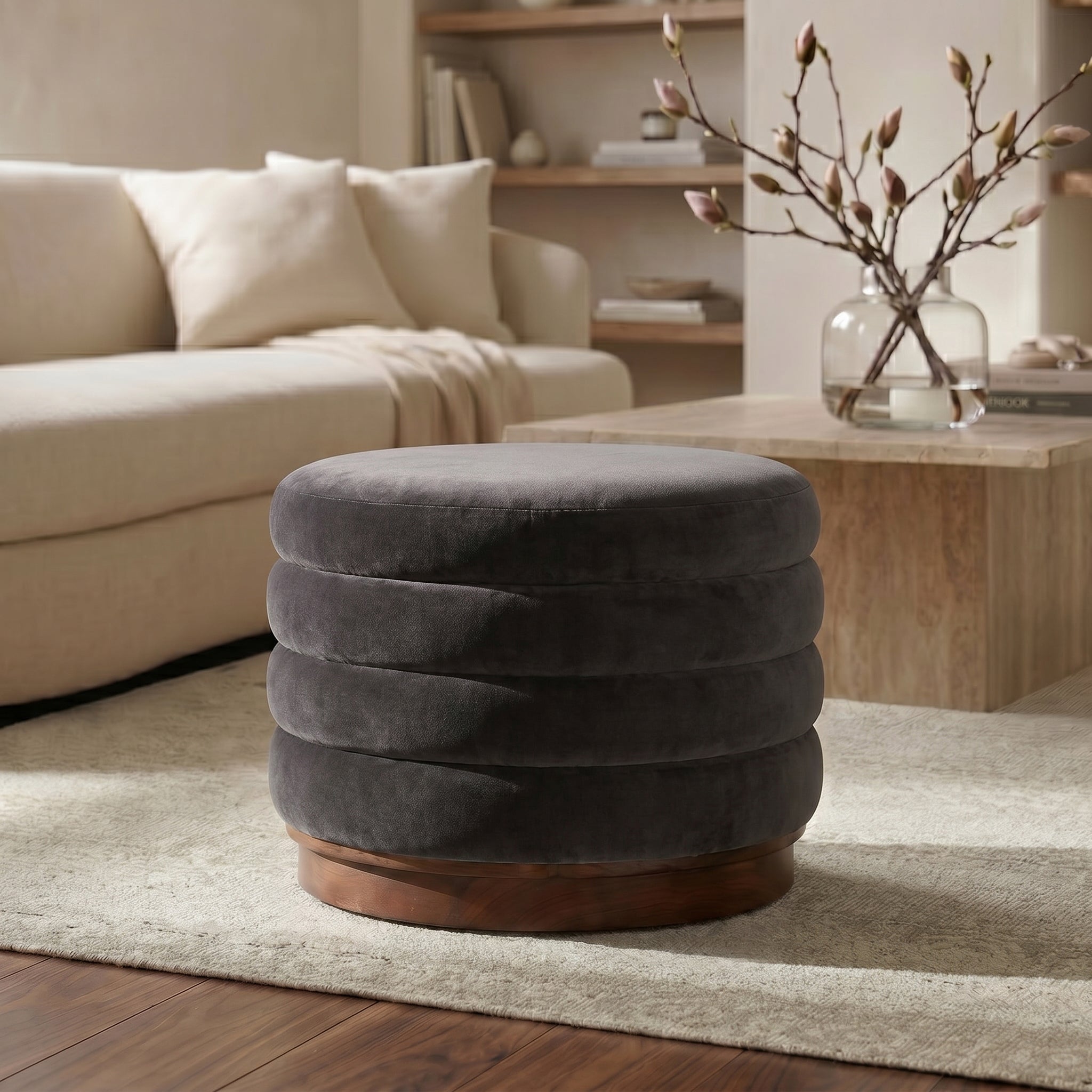Pouf de rangement | Marron ganache