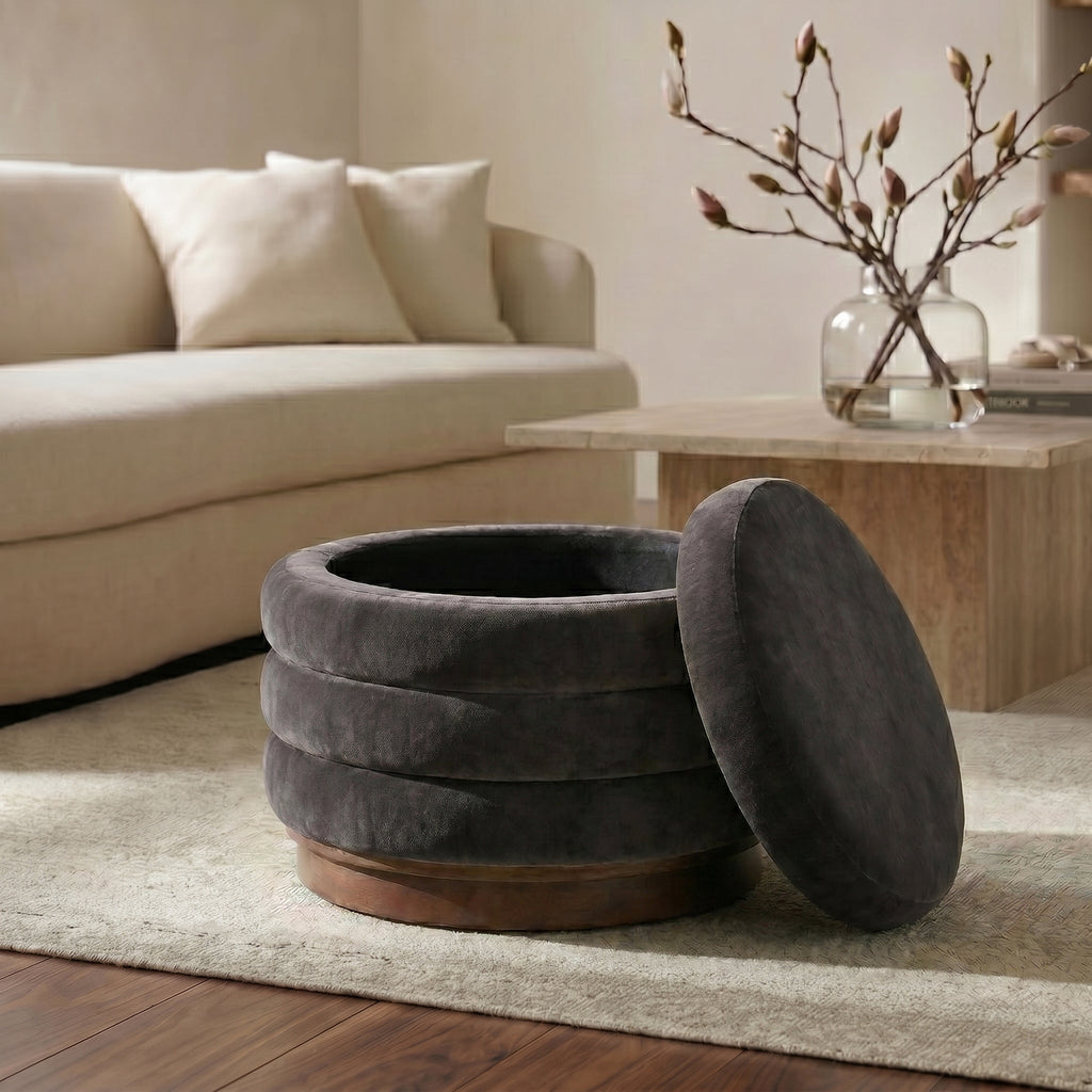 Pouf de rangement | Marron ganache