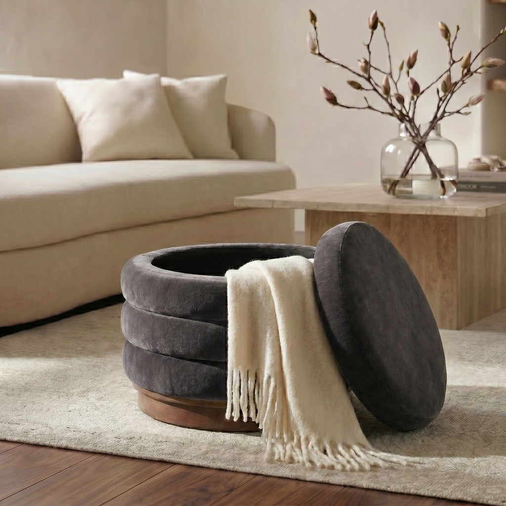Pouf de rangement | Marron ganache