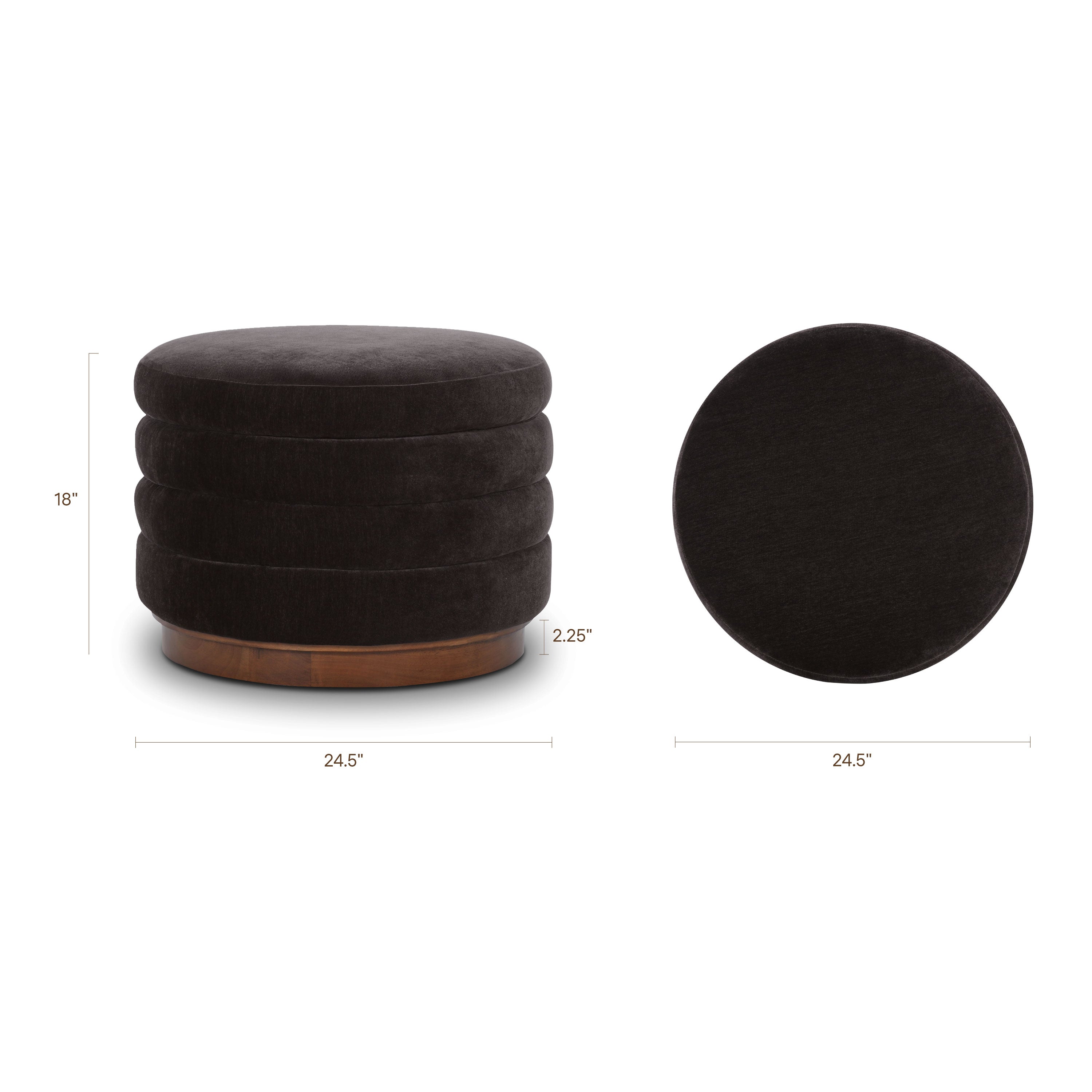 Pouf de rangement | Marron ganache