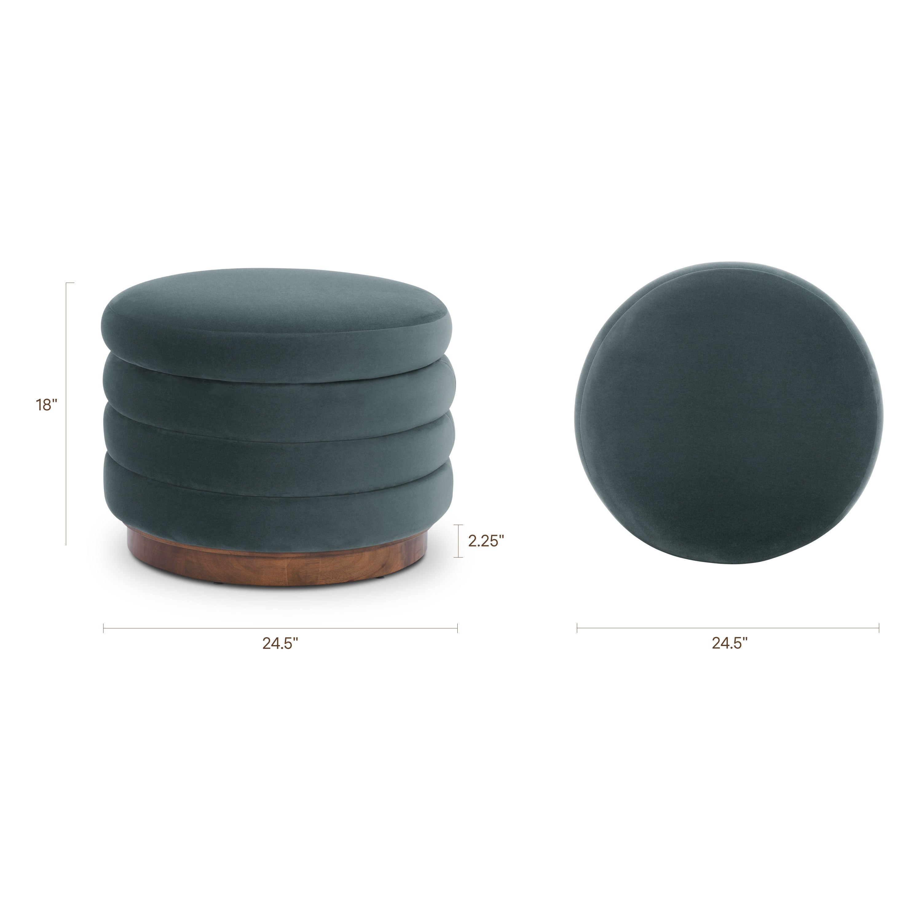 Ottoman de rangement | Sarcelle foncée