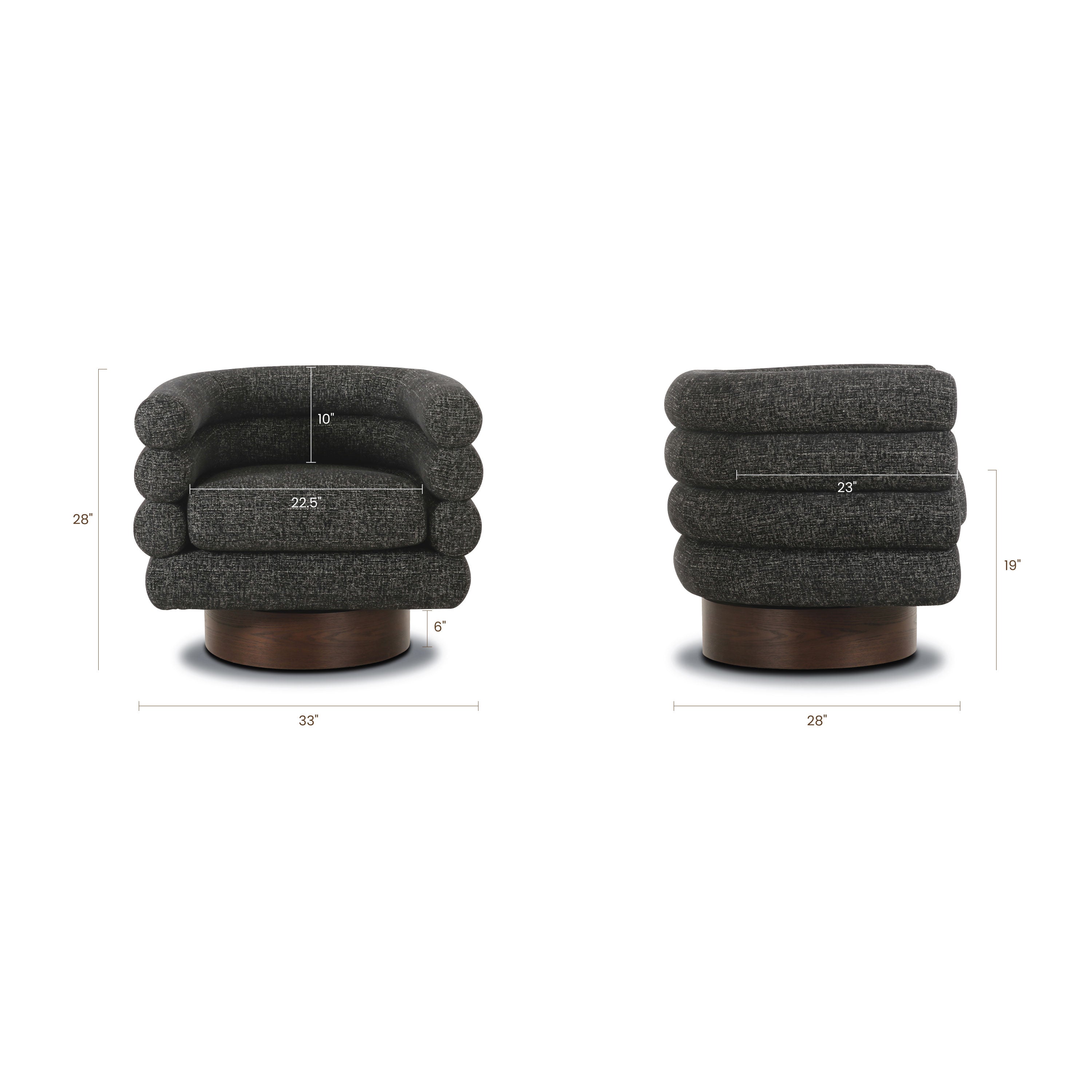 Fauteuil pivotant | Noir ébène