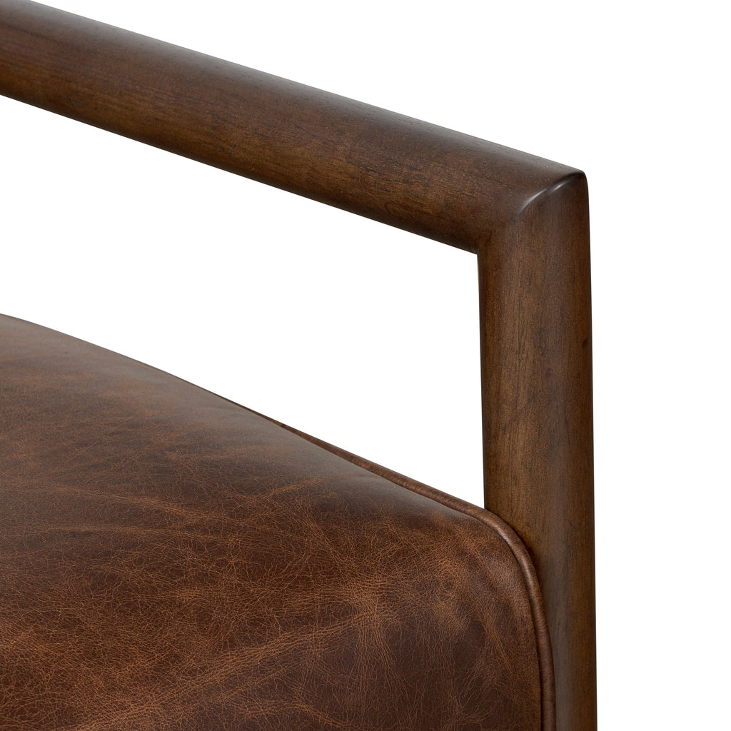 Fauteuil en cuir | Marron chocolat