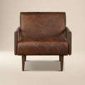 Fauteuil en cuir | Marron chocolat