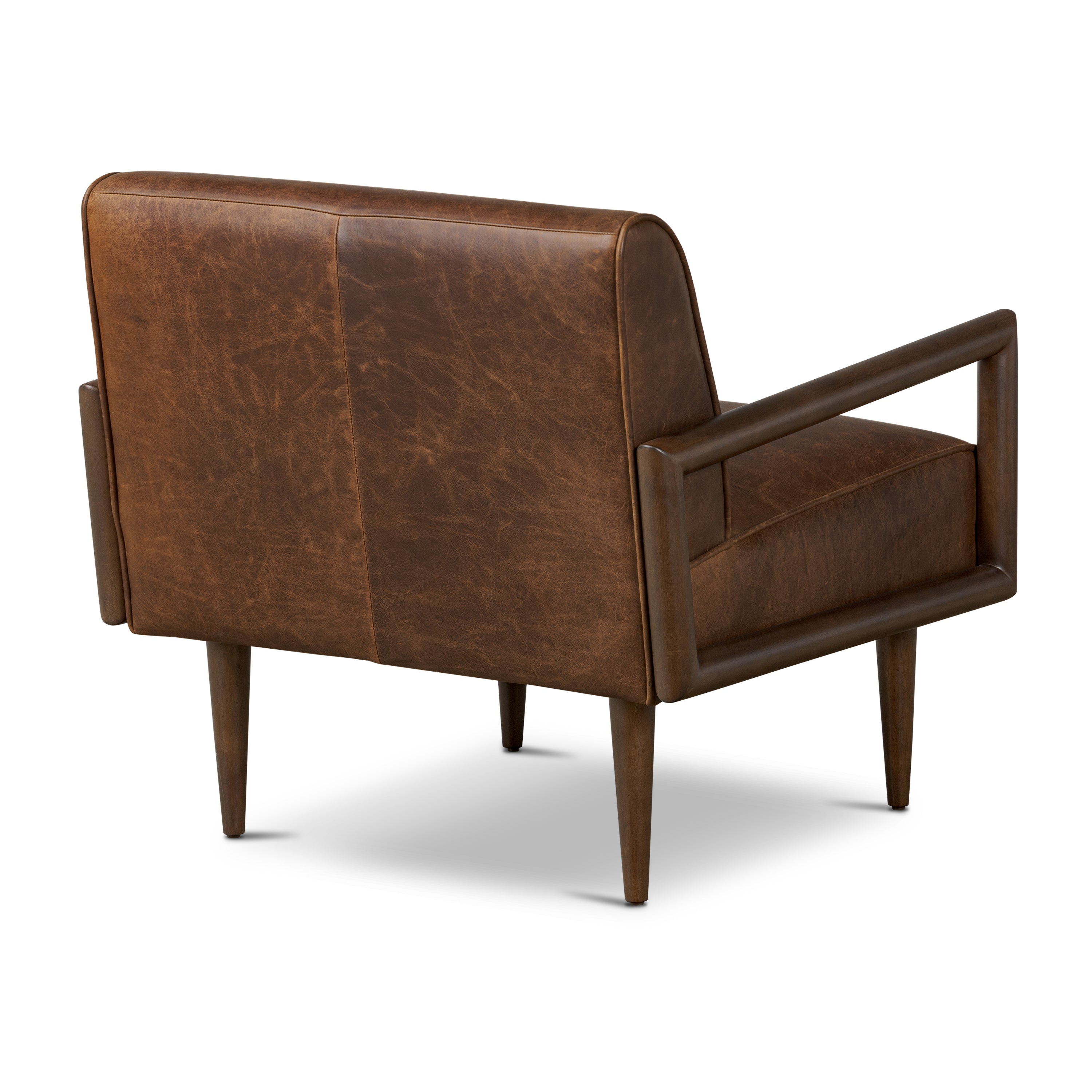 Fauteuil en cuir | Marron chocolat