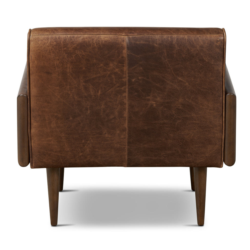 Fauteuil en cuir | Marron chocolat