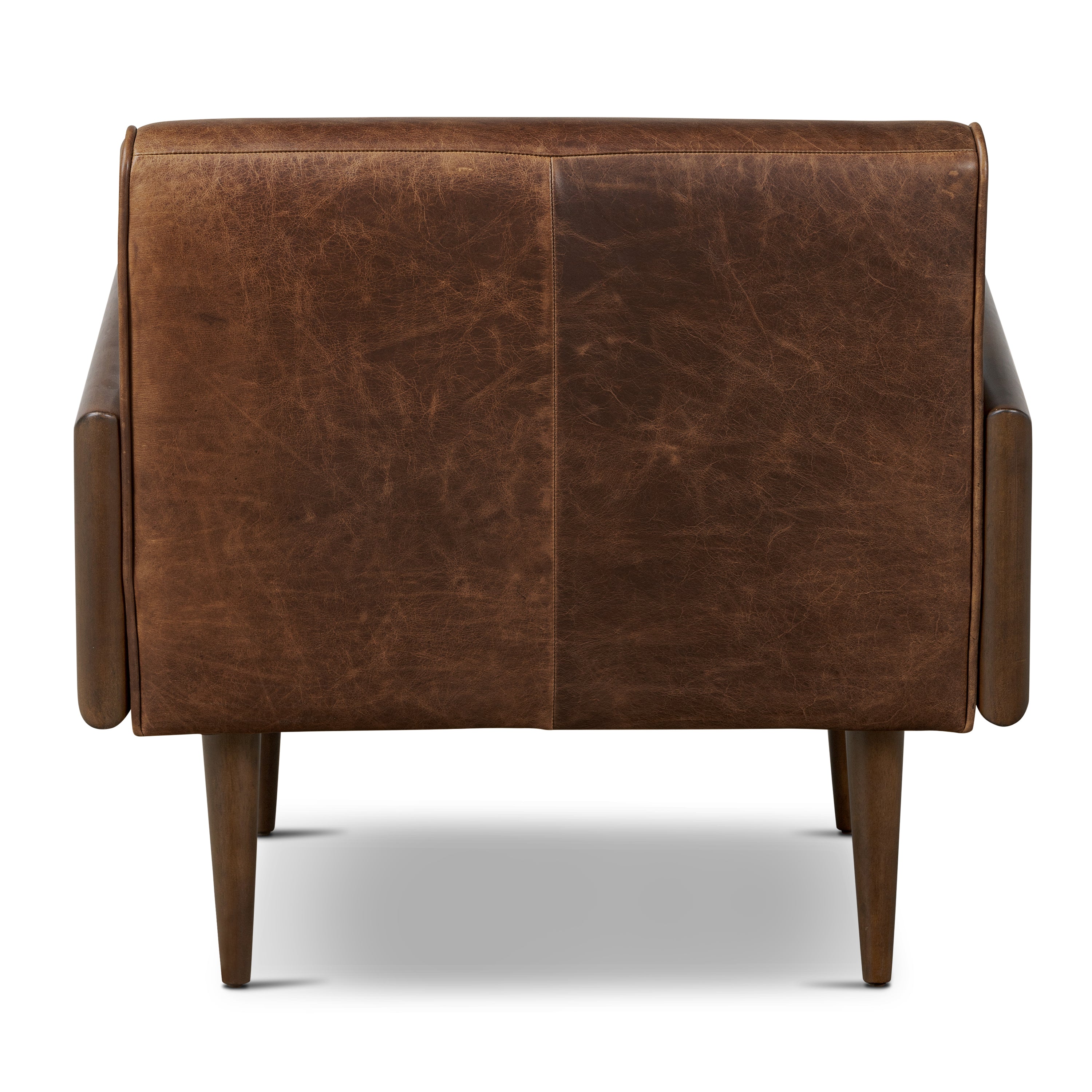 Fauteuil en cuir | Marron chocolat