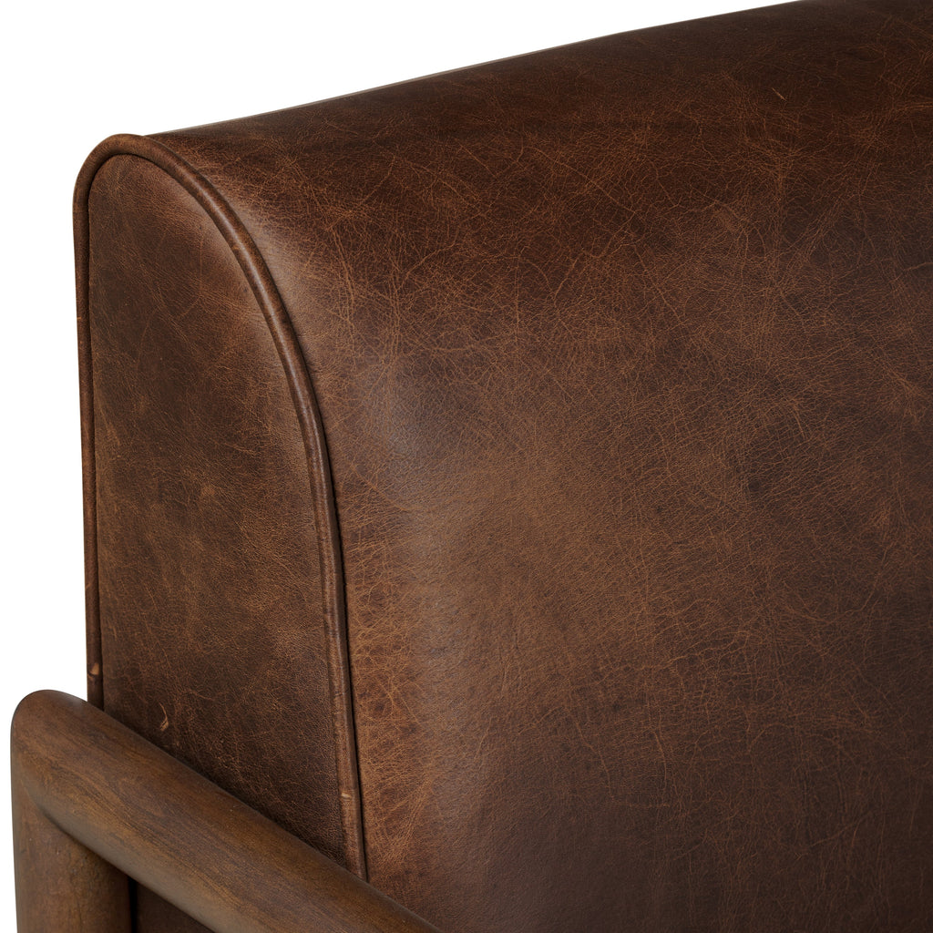 Fauteuil en cuir | Marron chocolat