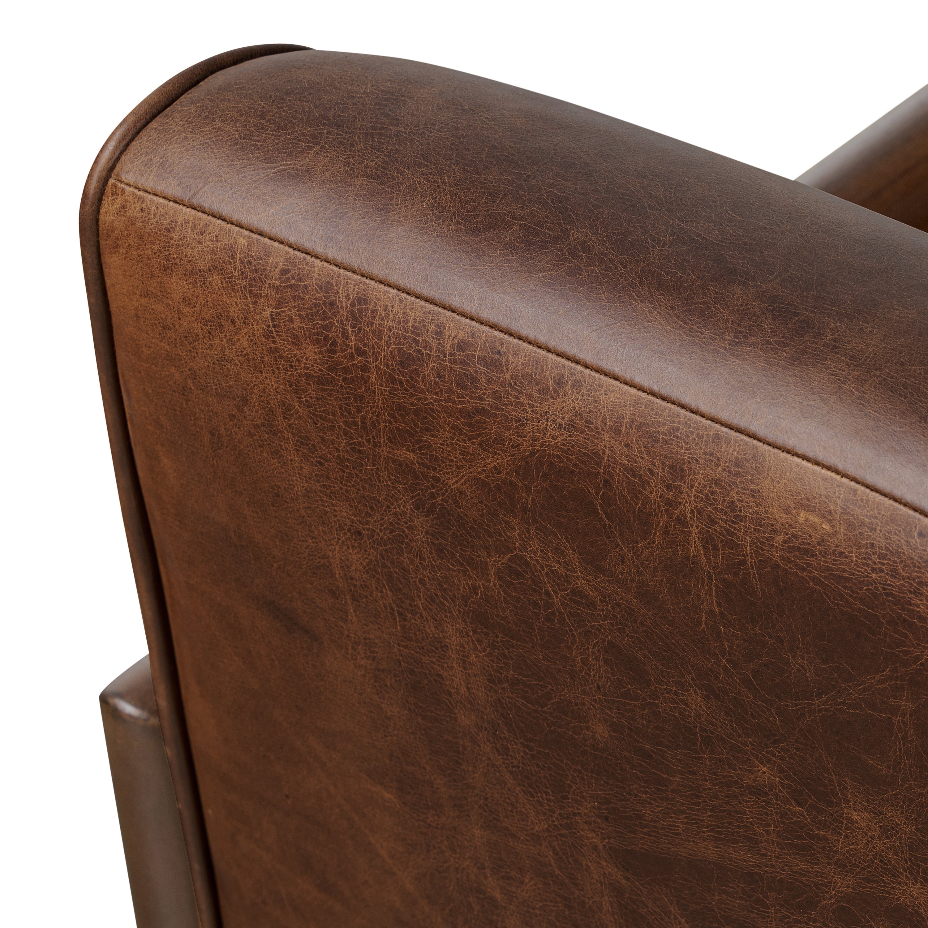 Fauteuil en cuir | Marron chocolat