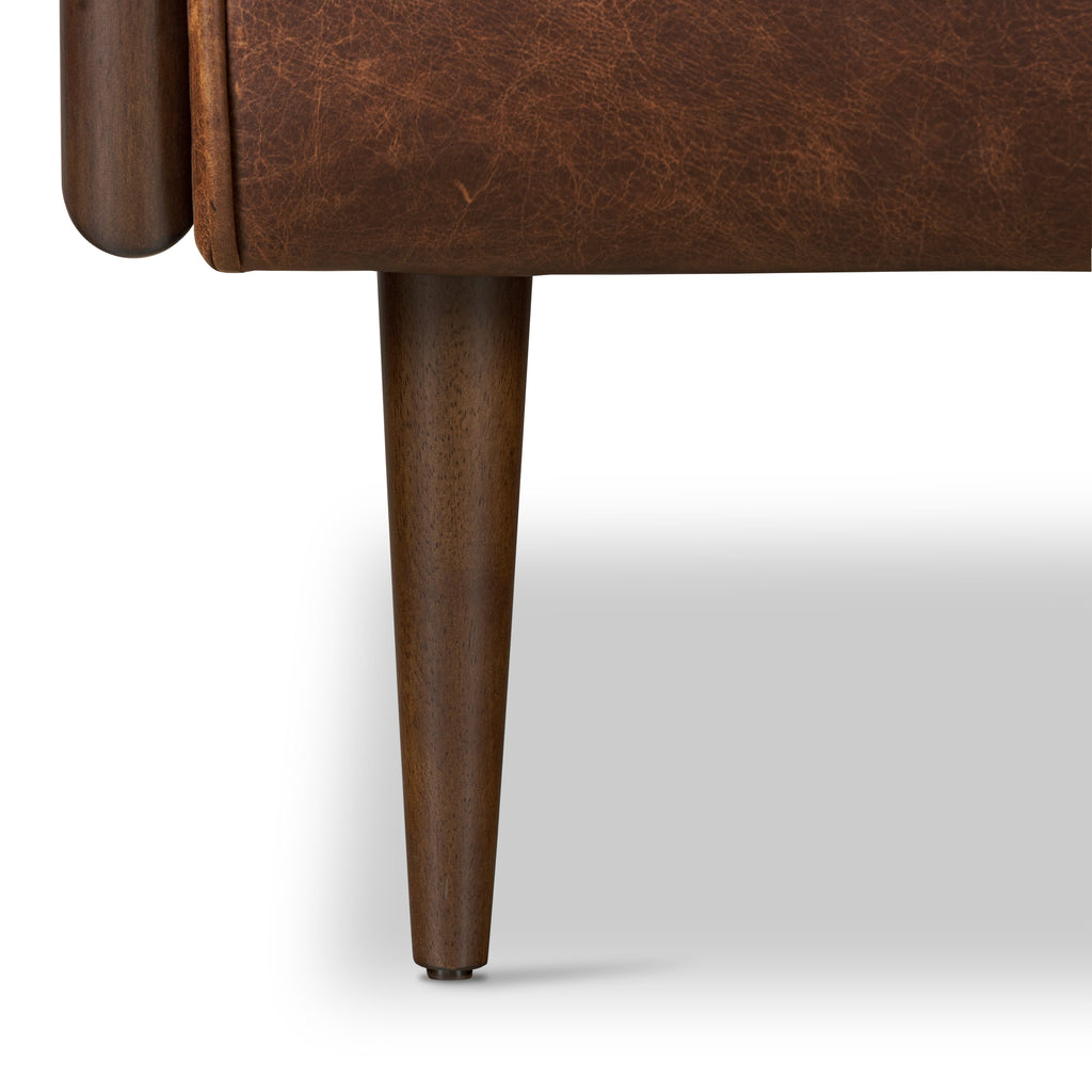 Fauteuil en cuir | Marron chocolat