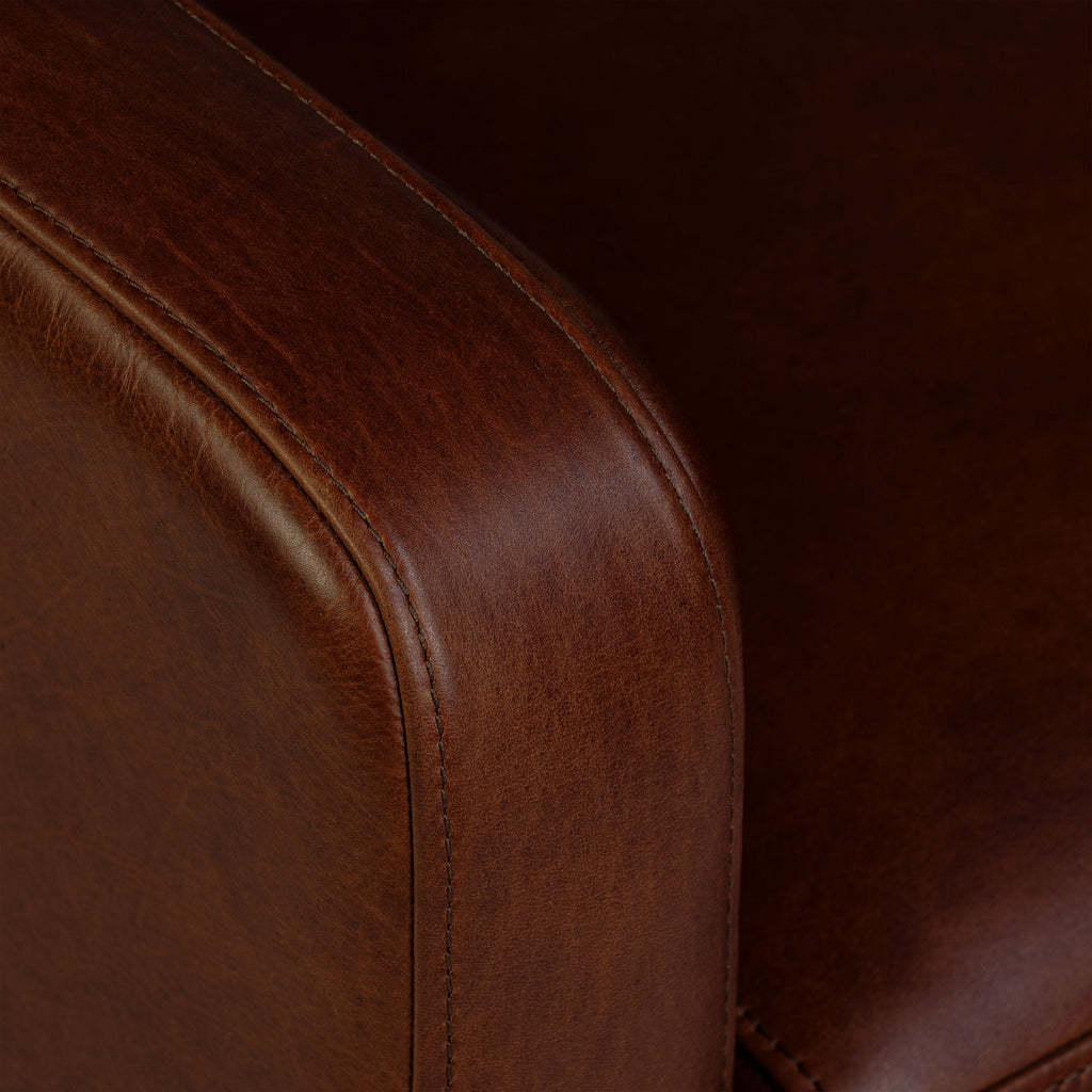 Fauteuil en cuir | Marron Oscuro